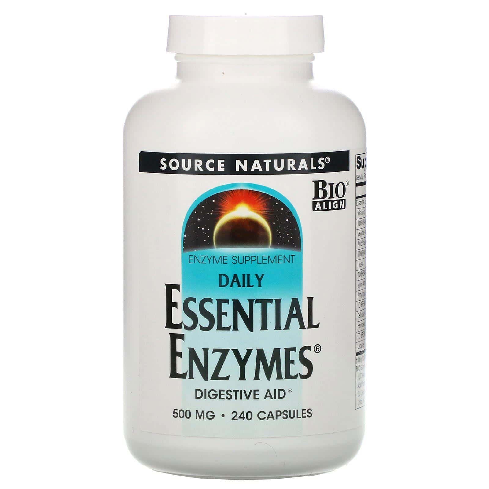 Source Naturals, Enzimas Esenciales Diarias, 500 mg, 240 Cápsulas