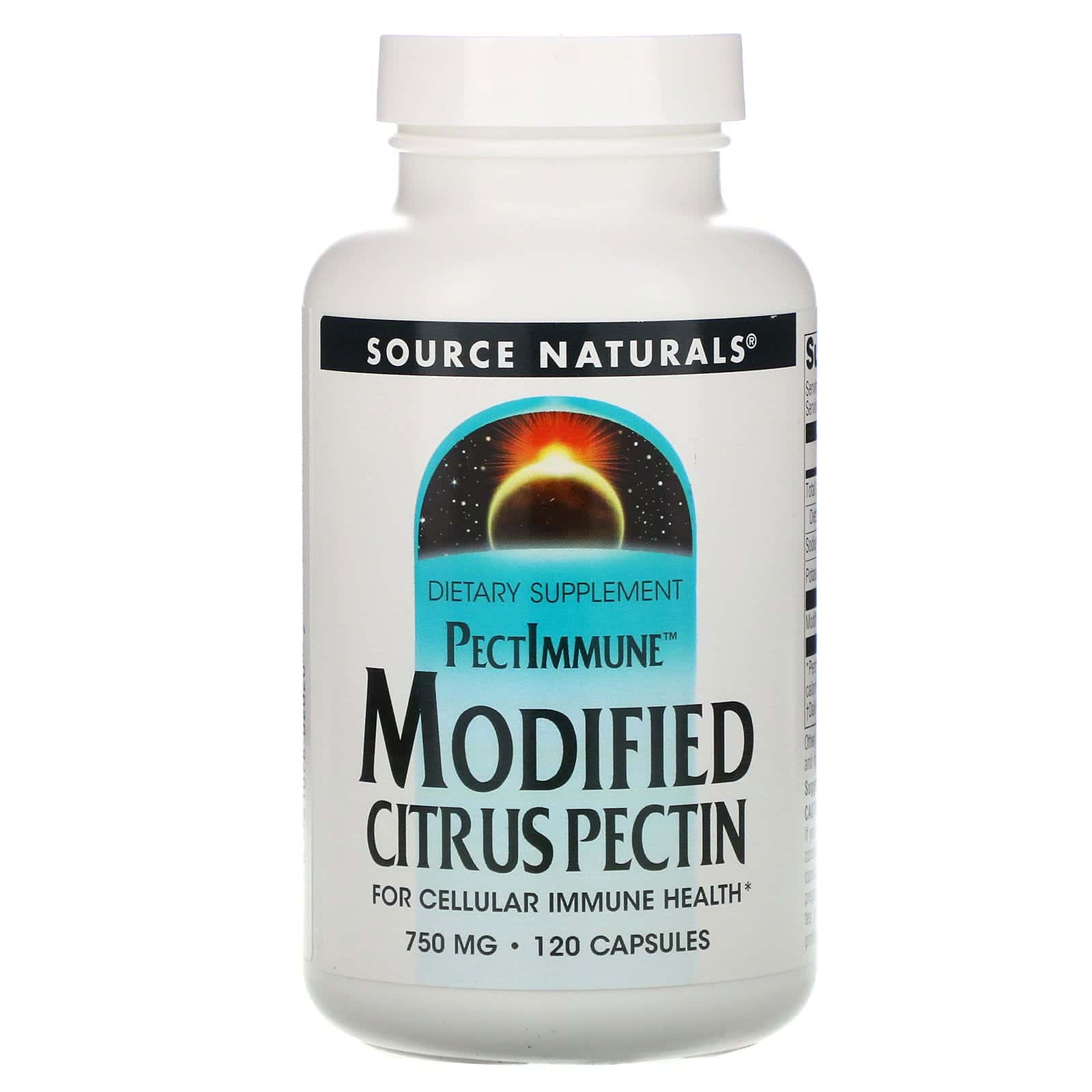 Source Naturals, PectImmune, Pectina cítrica modificada, 750 mg, 120 cápsulas