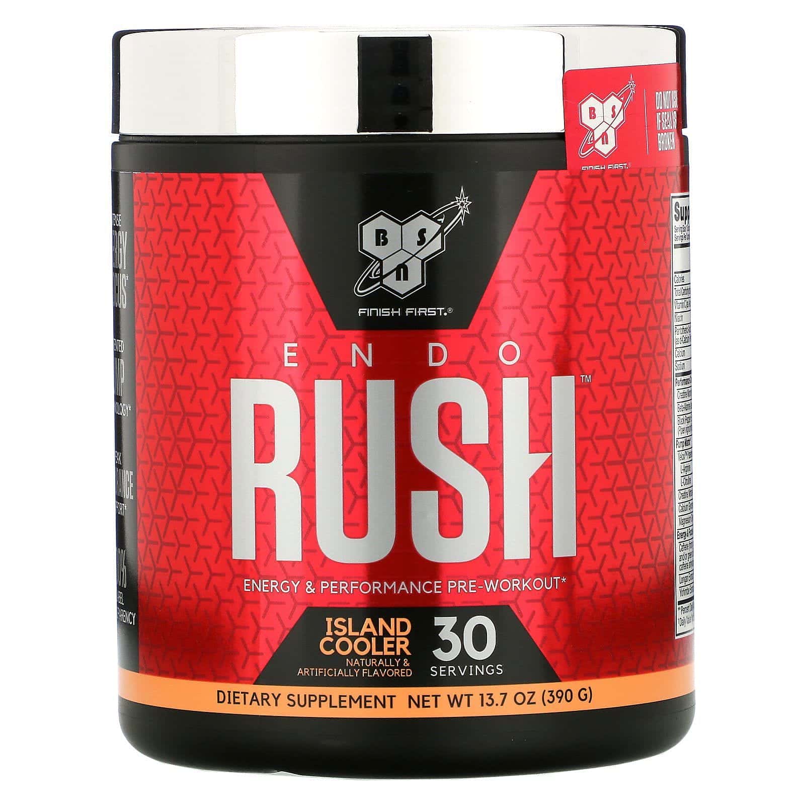 BSN, Endorush, Preentrenamiento, Refresco insular, 13.7 oz (390 g)