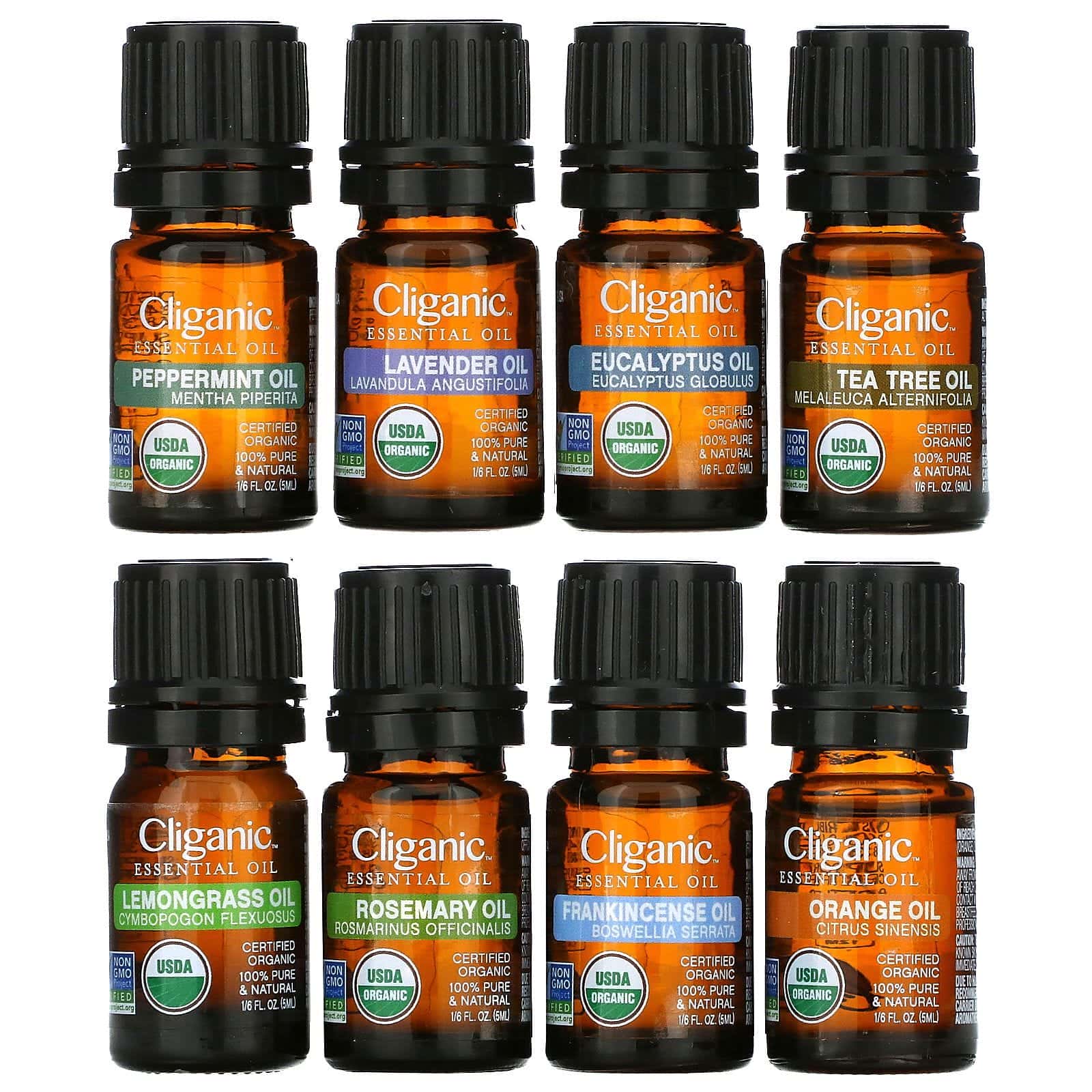 Cliganic, Essential Oils, Aromatherapy Set, 8 Piece Set
