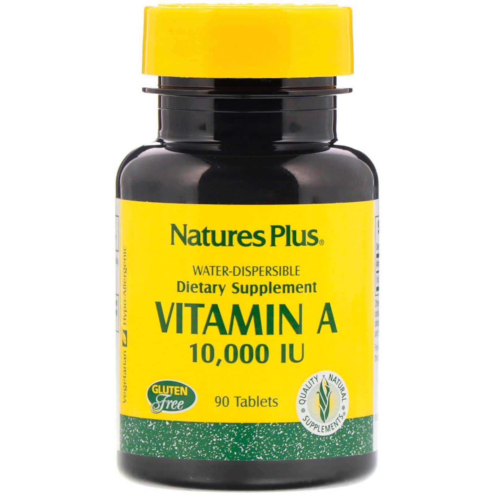 Nature's Plus, Vitamina A, 10000 UI, 90 comprimidos