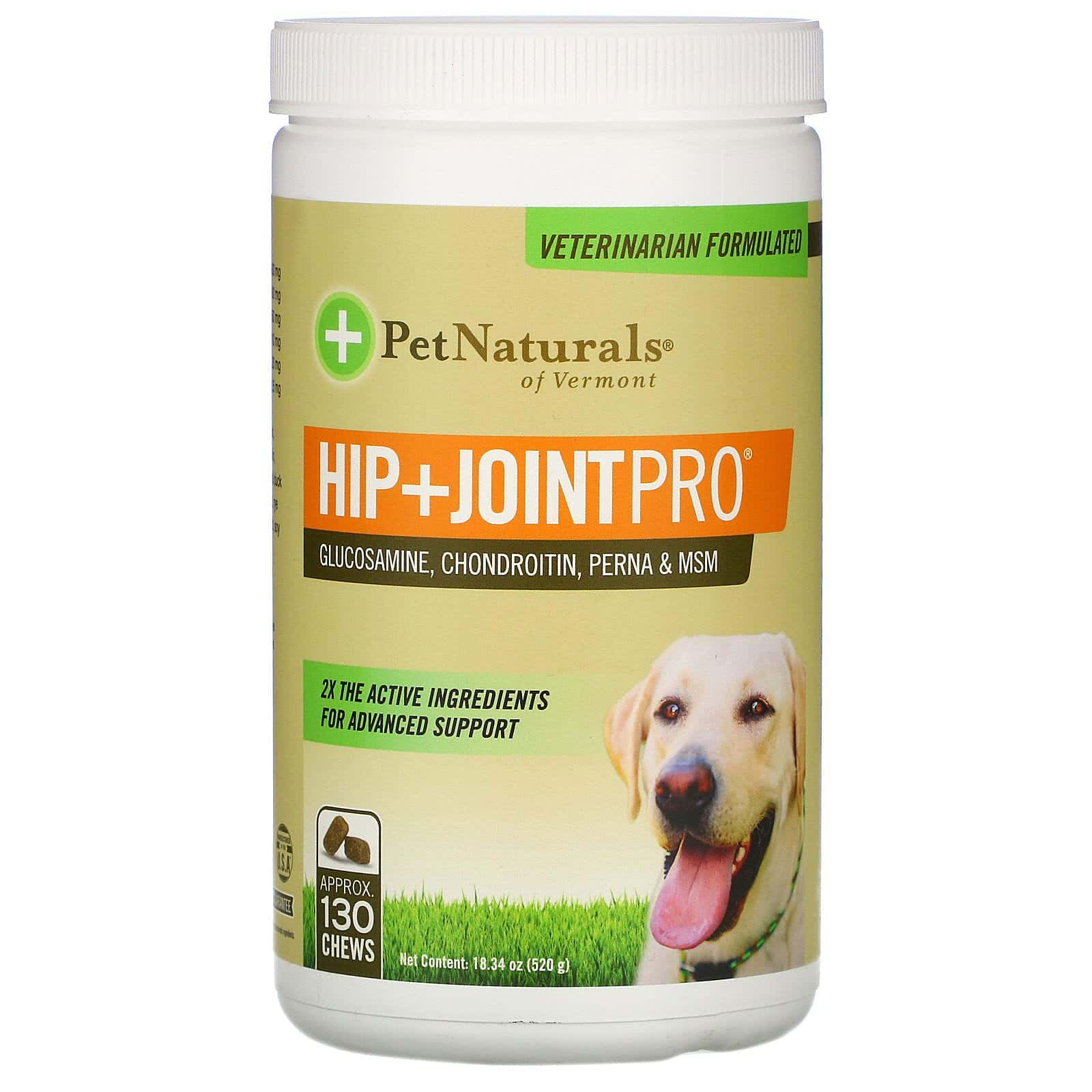 Pet Naturals of Vermont, Caderas y articulaciones Pro, para perros, 130 masticables