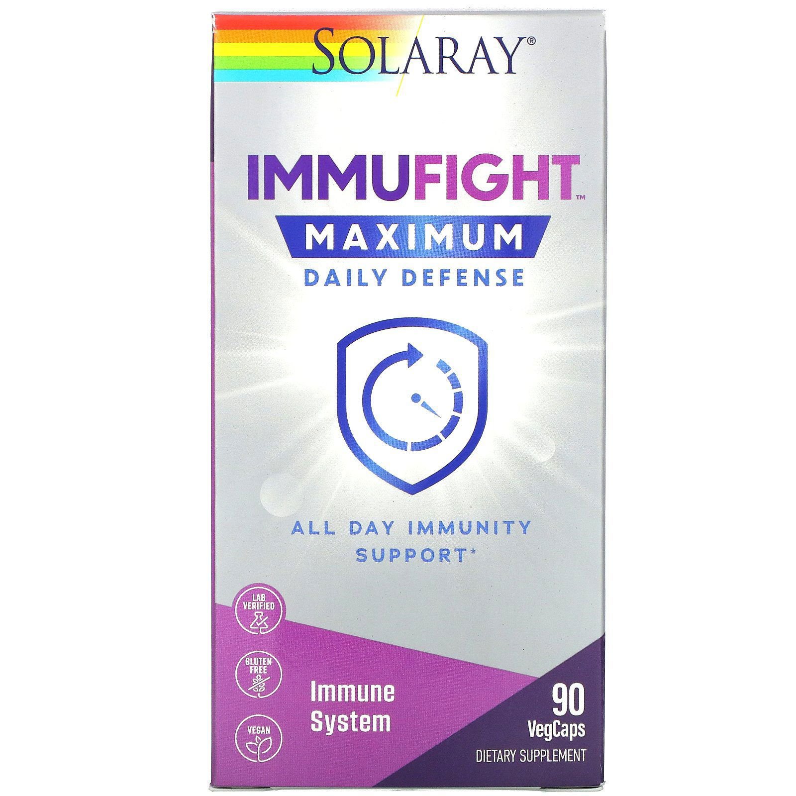 Solaray, ImmuFight, Maximum Daily Defense, 90 VegCaps