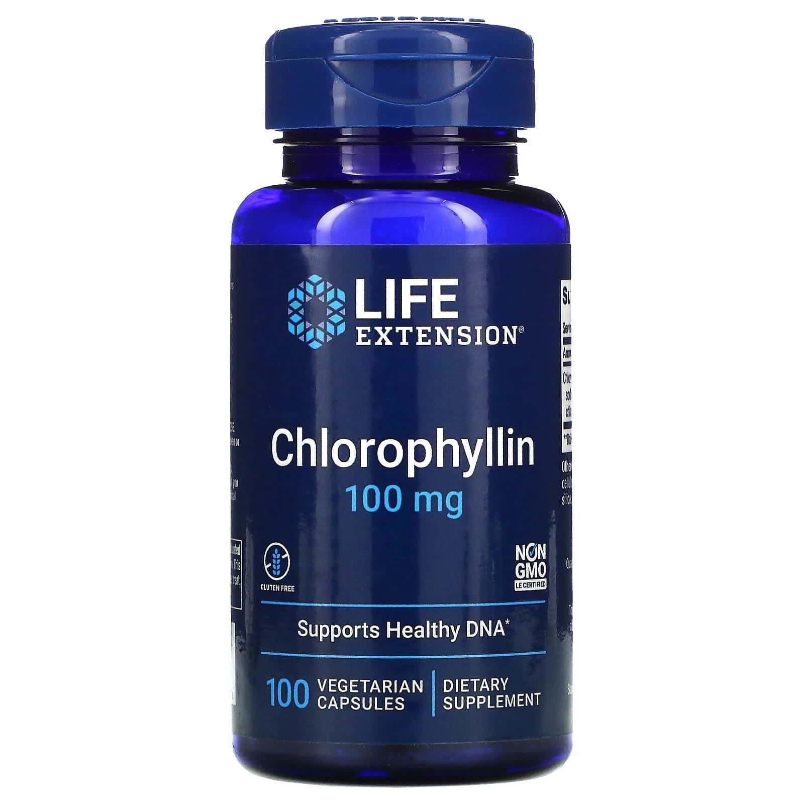 Life Extension, Clorofilina, 100 mg, 100 capsulas vegetales
