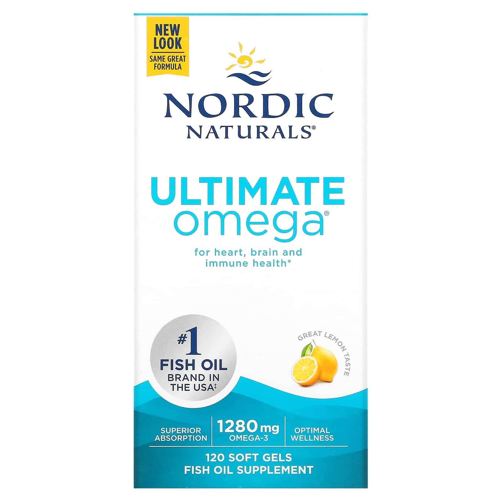 Nordic Naturals, Ultimate Omega, Sabor a limón, 640 mg, 120 cápsulas blandas