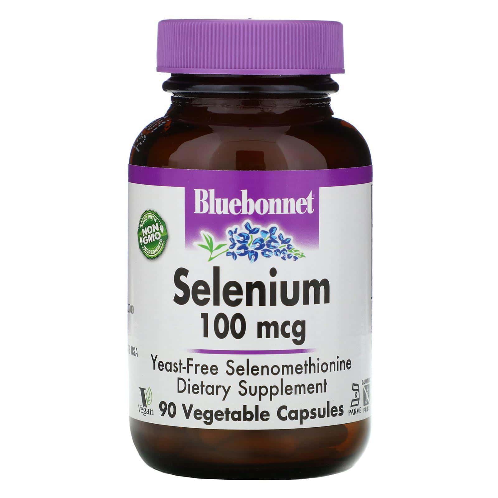 Bluebonnet Nutrition, Selenio, 100 mcg, 90 cápsulas vegetales