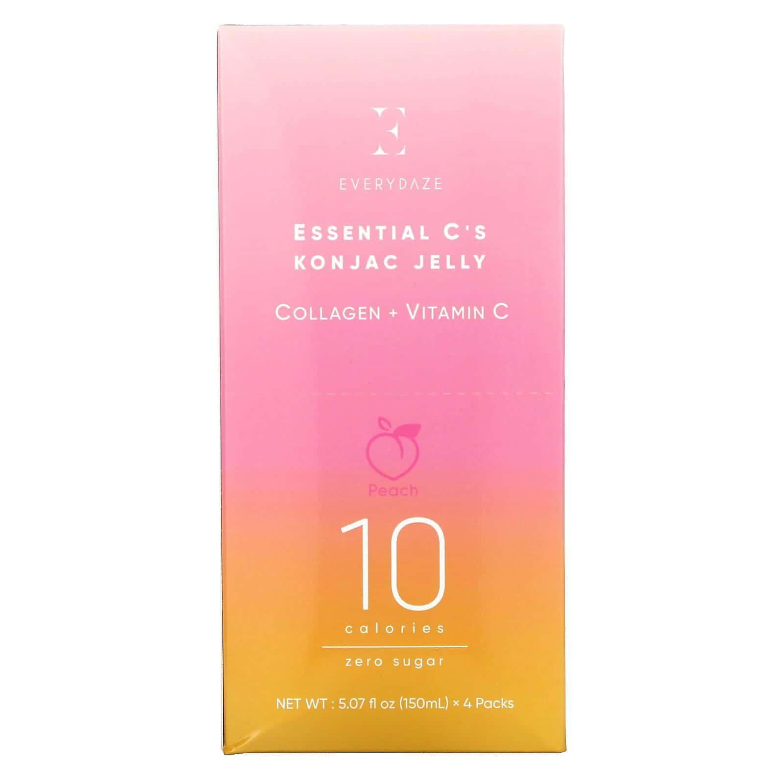 Everydaze, Essential C's Konjac Jelly, Peach, 4 Pouches, 5.07 fl oz (150 ml ) Each