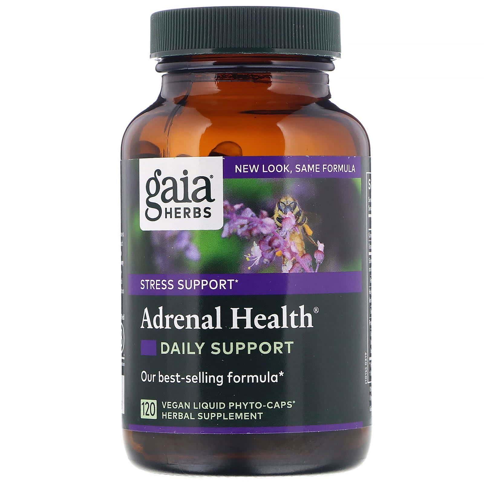Gaia Herbs, Adrenal Health, Apoyo diario, 120 fitocápsulas líquidas veganas