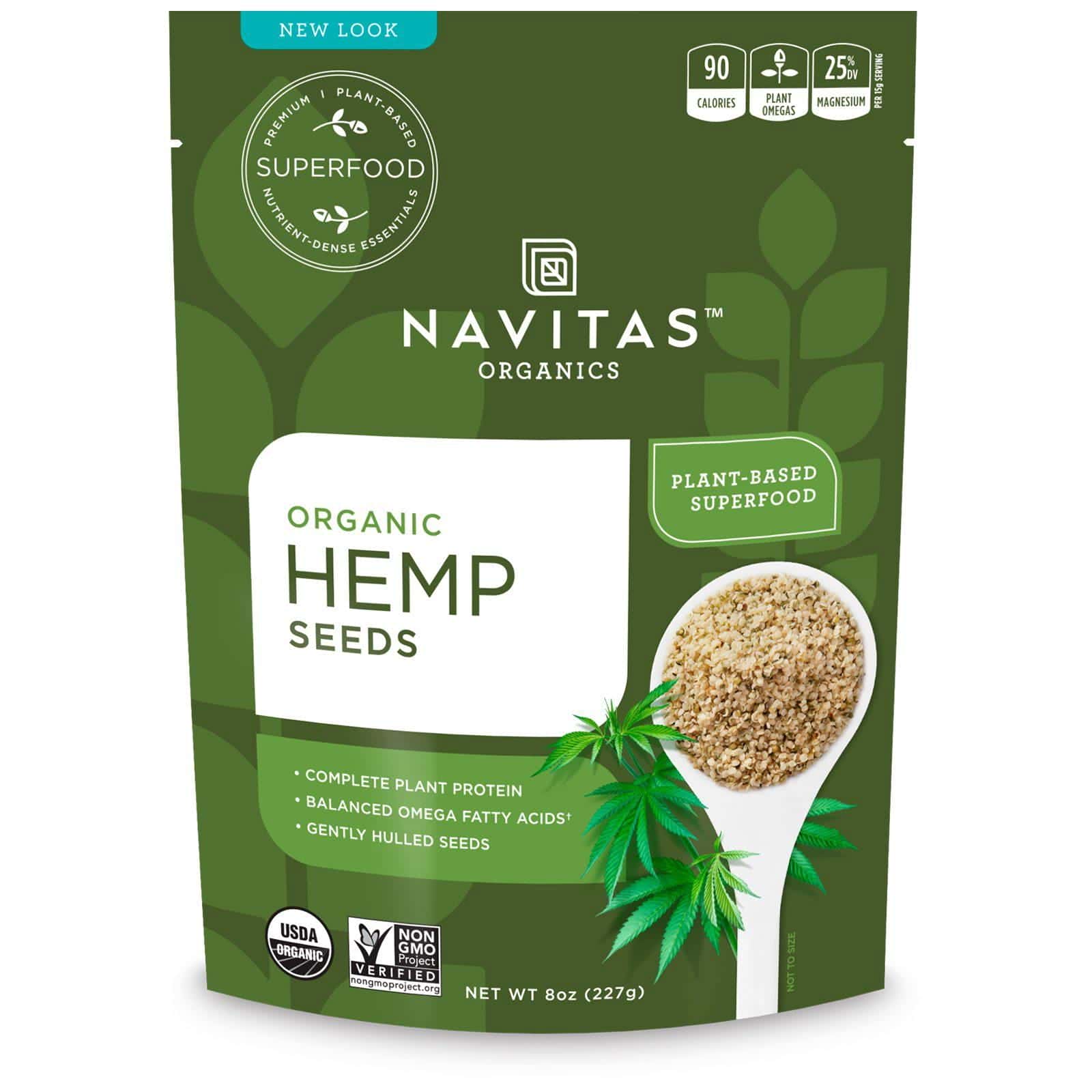 Navitas Organics, Orgánico, Semillas de Cáñamo, Peladas, 8 oz (227 g)