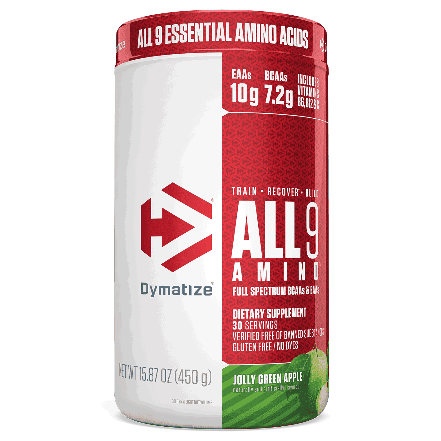 Dymatize Nutrition, Todos los 9 Aminos, manzana verde divertida, 15.87 oz (450 g)