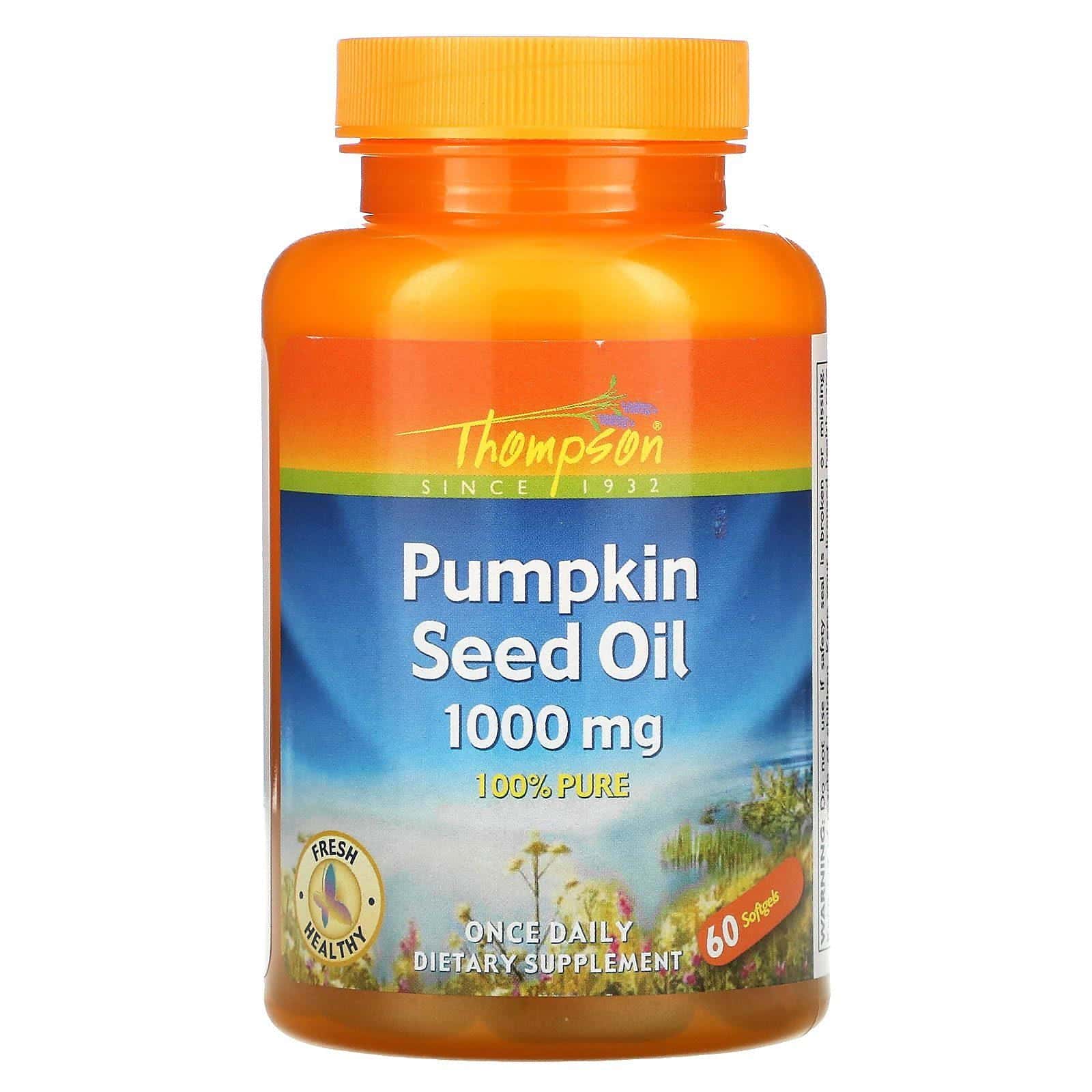 Thompson, Aceite de Semilla de Calabaza, 1000 mg, 60 Cápsulas Blandas