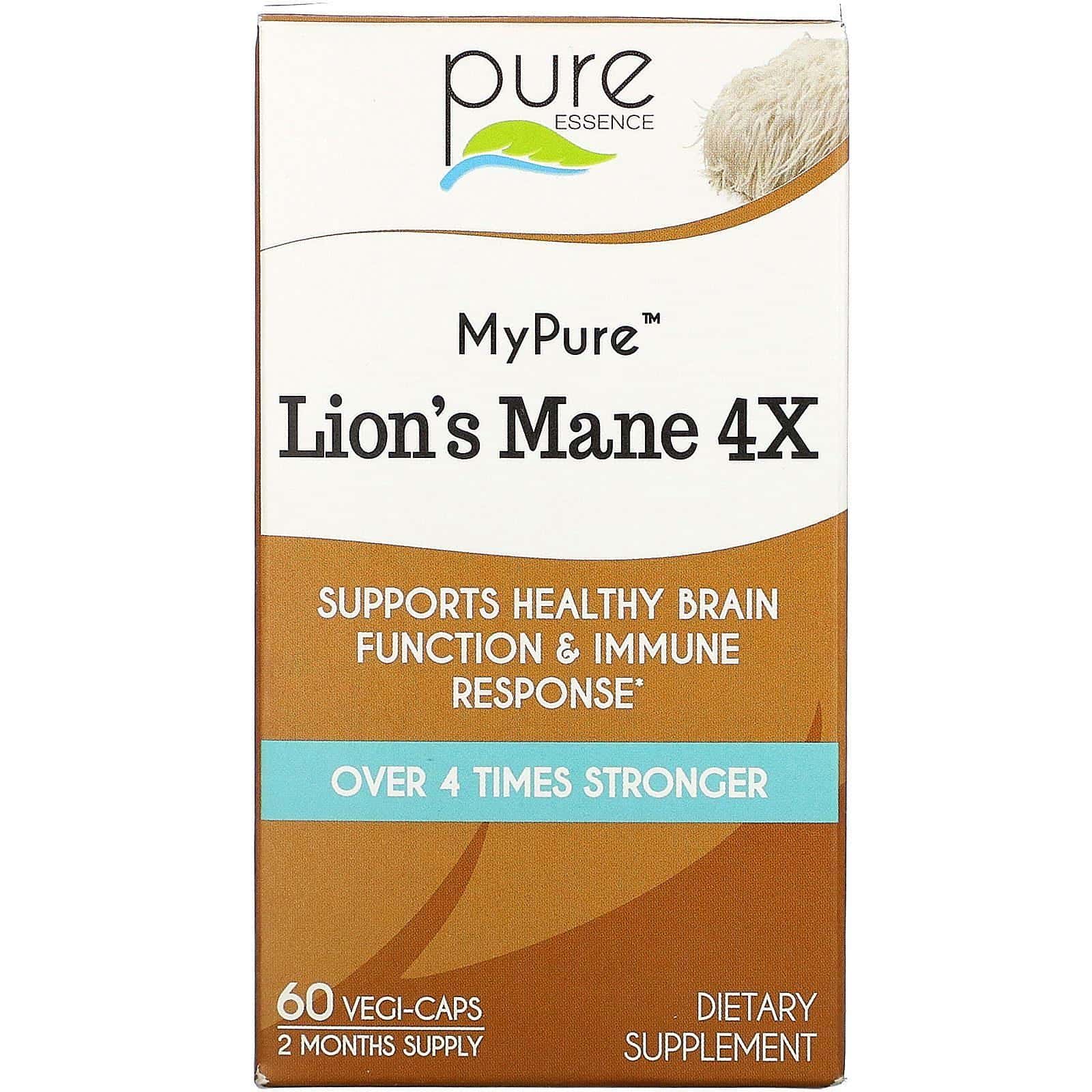 Pure Essence, MyPure, Melena de león 4X, 60 cápsulas vegetales