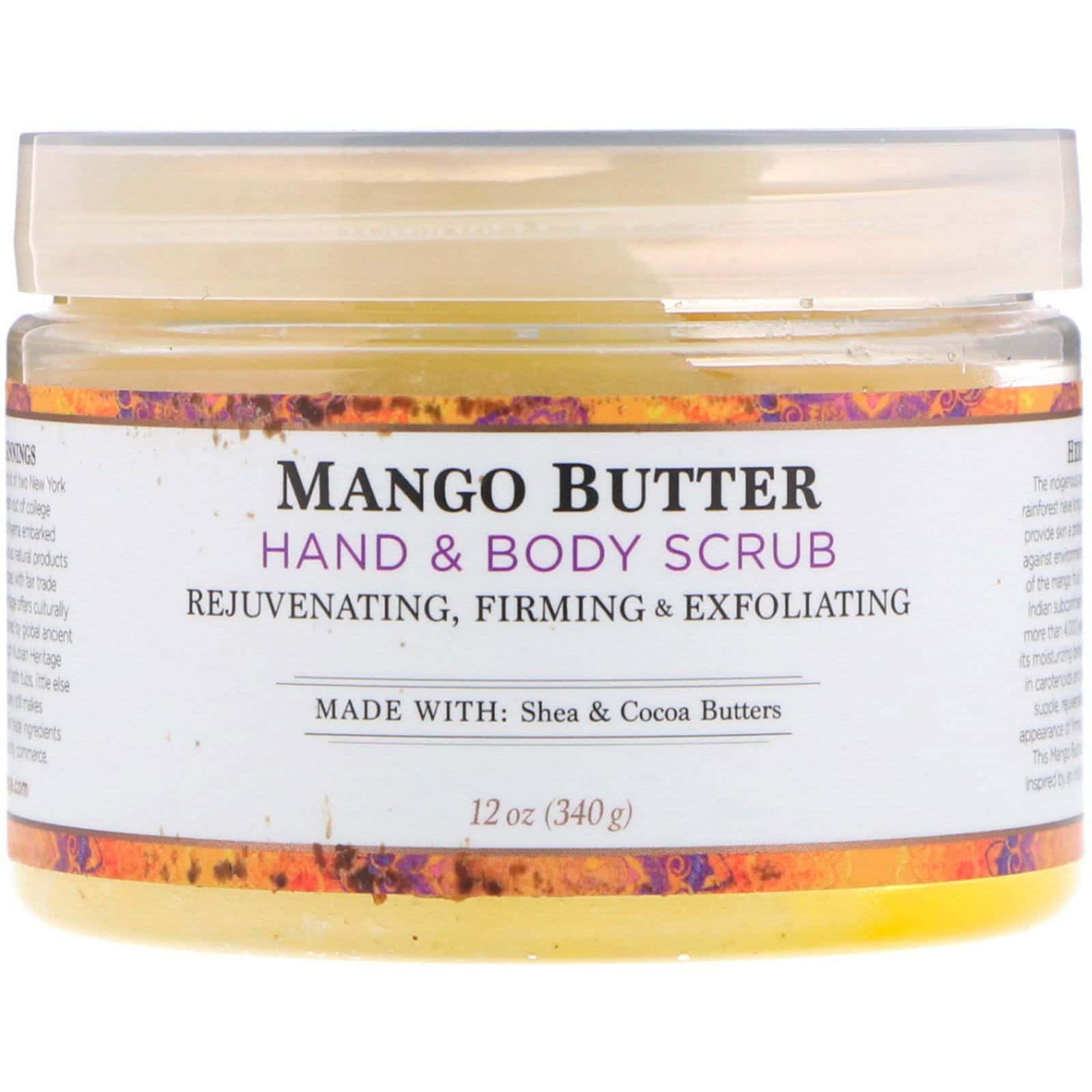 Nubian Heritage, Hand & Body Scrub, Mango Butter, 12 onzas (340 gramos)