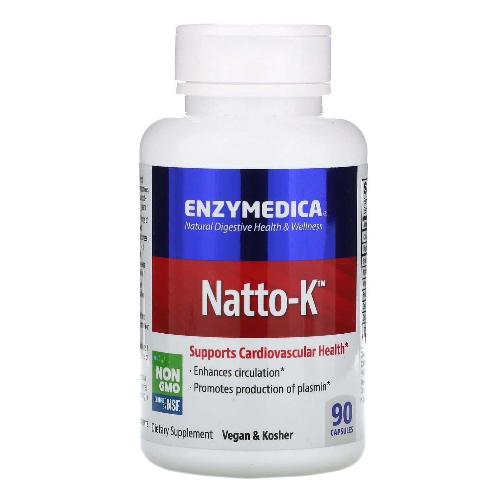 Enzymedica, Natto-K, Cardiovascular, 90 cápsulas