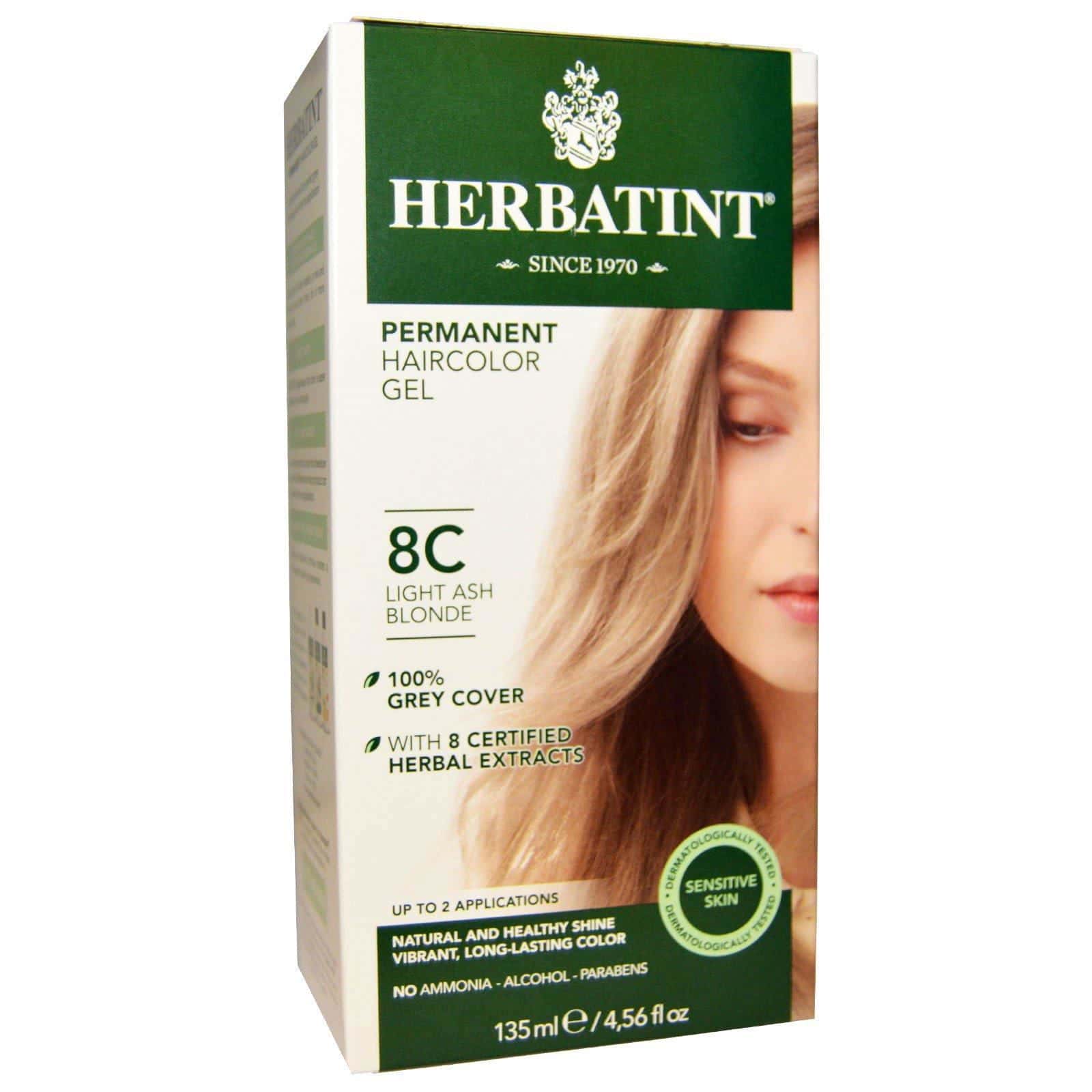 Herbatint, Gel de Tinte para el Cabello Permanente, 8C, Rubio Claro Ceniza, 4.56 fl oz (135 ml)