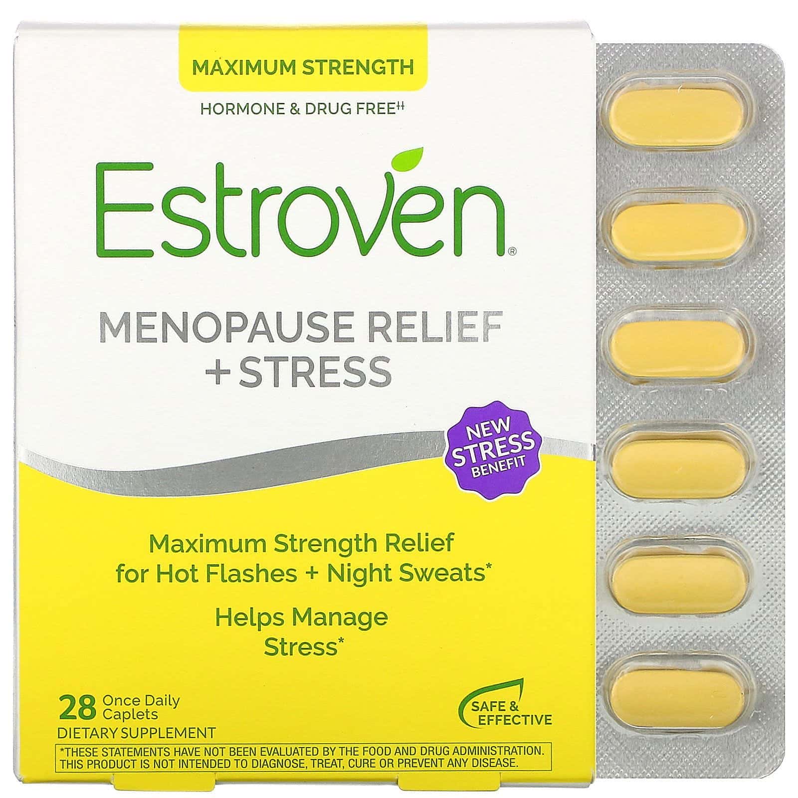Estroven, Alivio para la menopausia, Máxima fuerza y energía, 28 comprimidos una vez al día