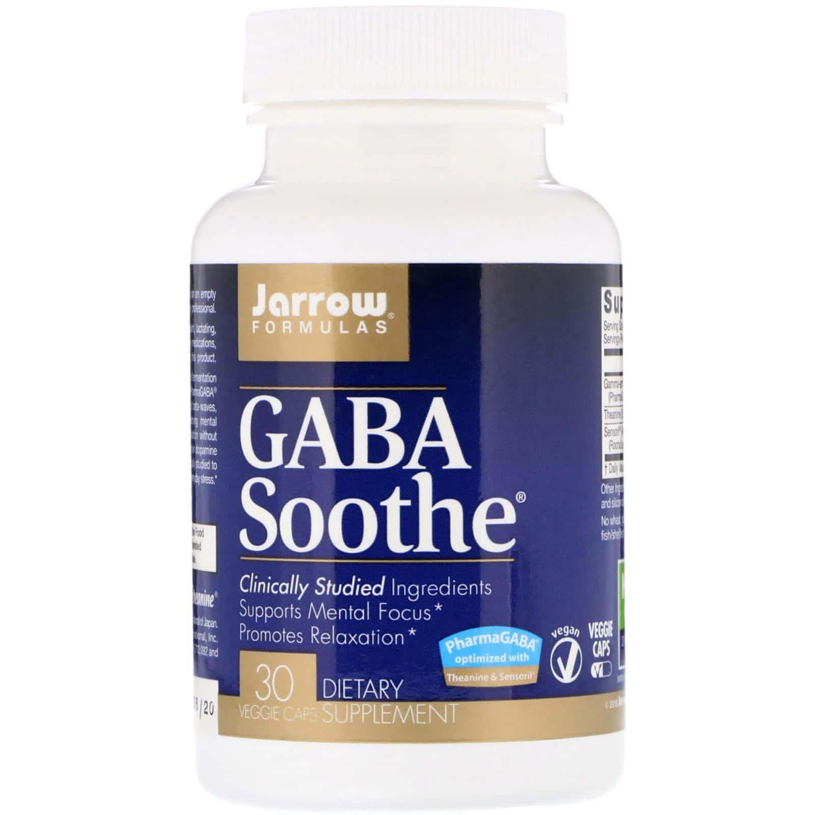 Jarrow Formulas, GABA Soothe, 30 cápsulas vegetarianas