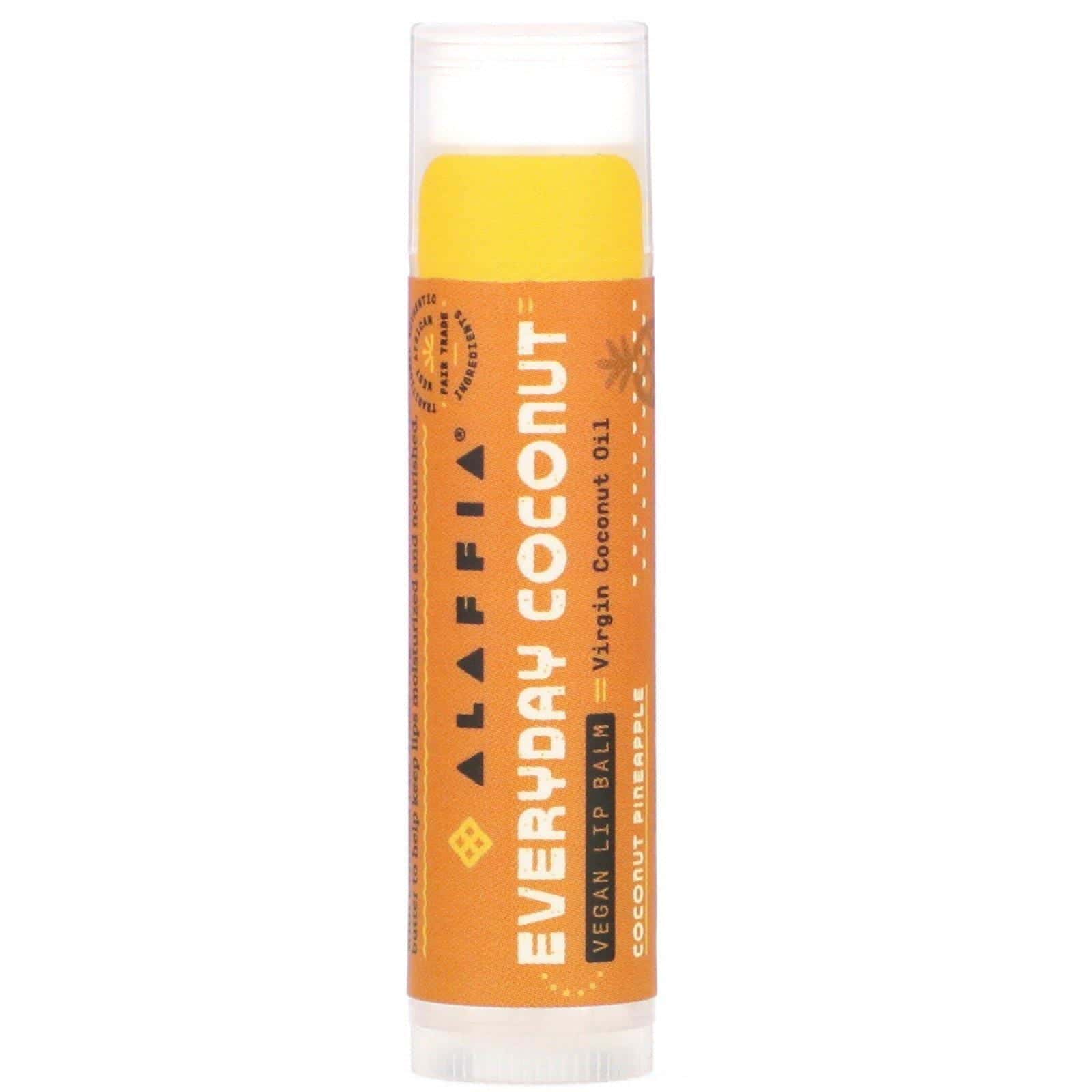 Alaffia, Everyday Coconut, Bálsamo labial vegano, Coco y piña, 4,25 g (0,15 oz)