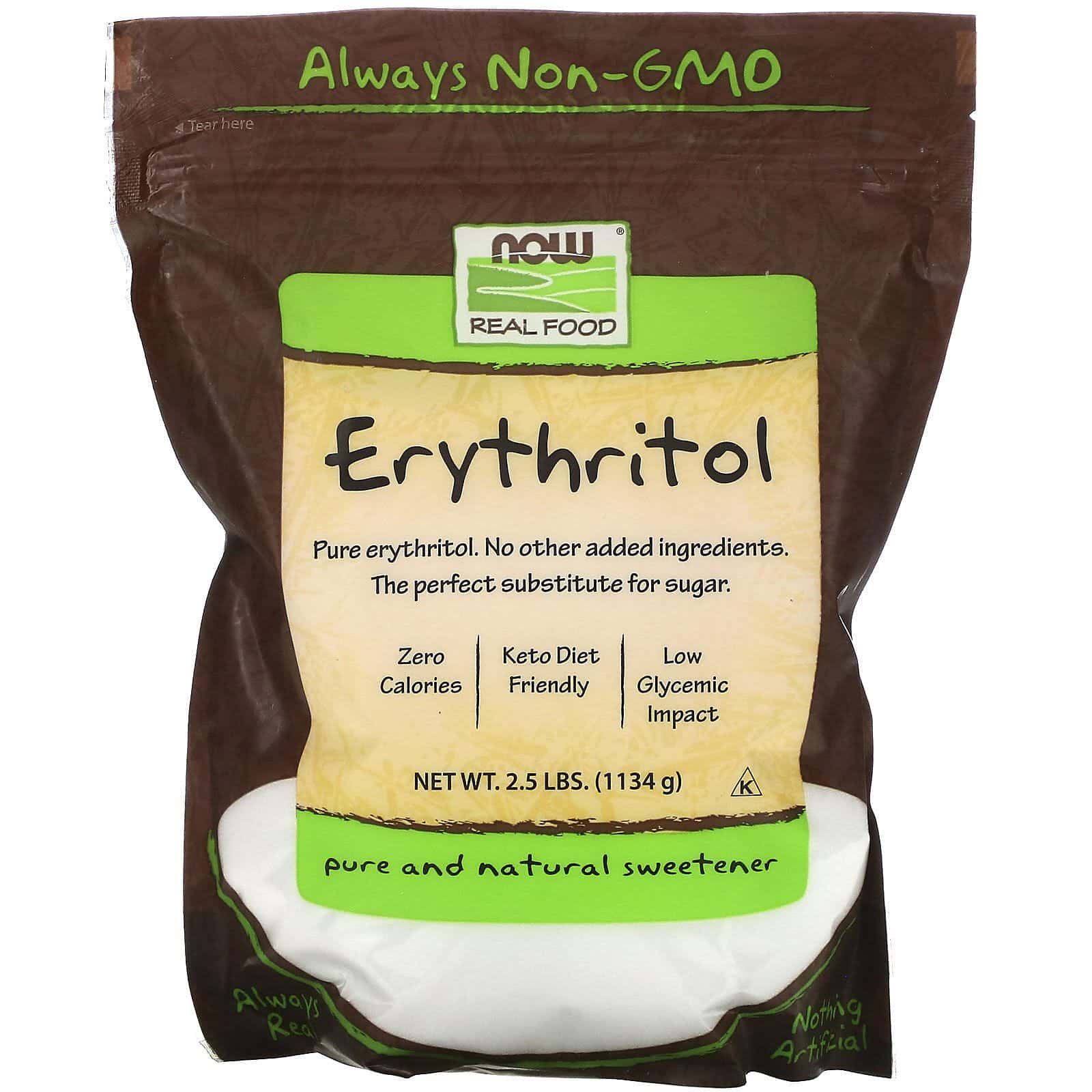 Now Foods, Erythritol, Edulcorante natural, 2.5 lbs (1134 g)