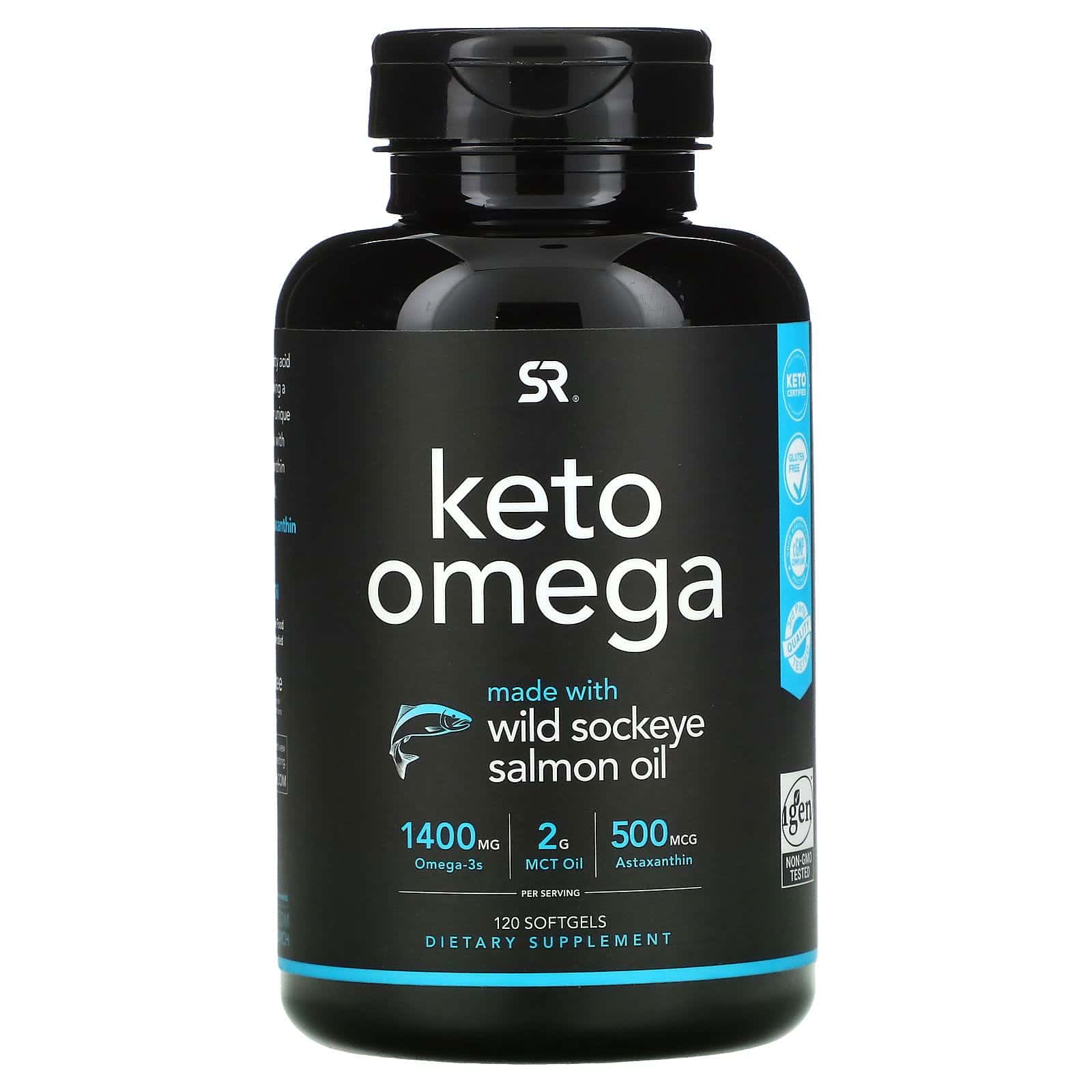 Sports Research, Omega cetogénico con aceite de salmón rojo silvestre, 120 cápsulas blandas