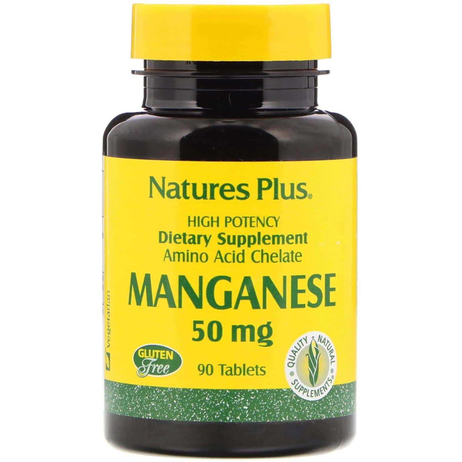 Nature's Plus, Manganeso, 50 mg, 90 comprimidos