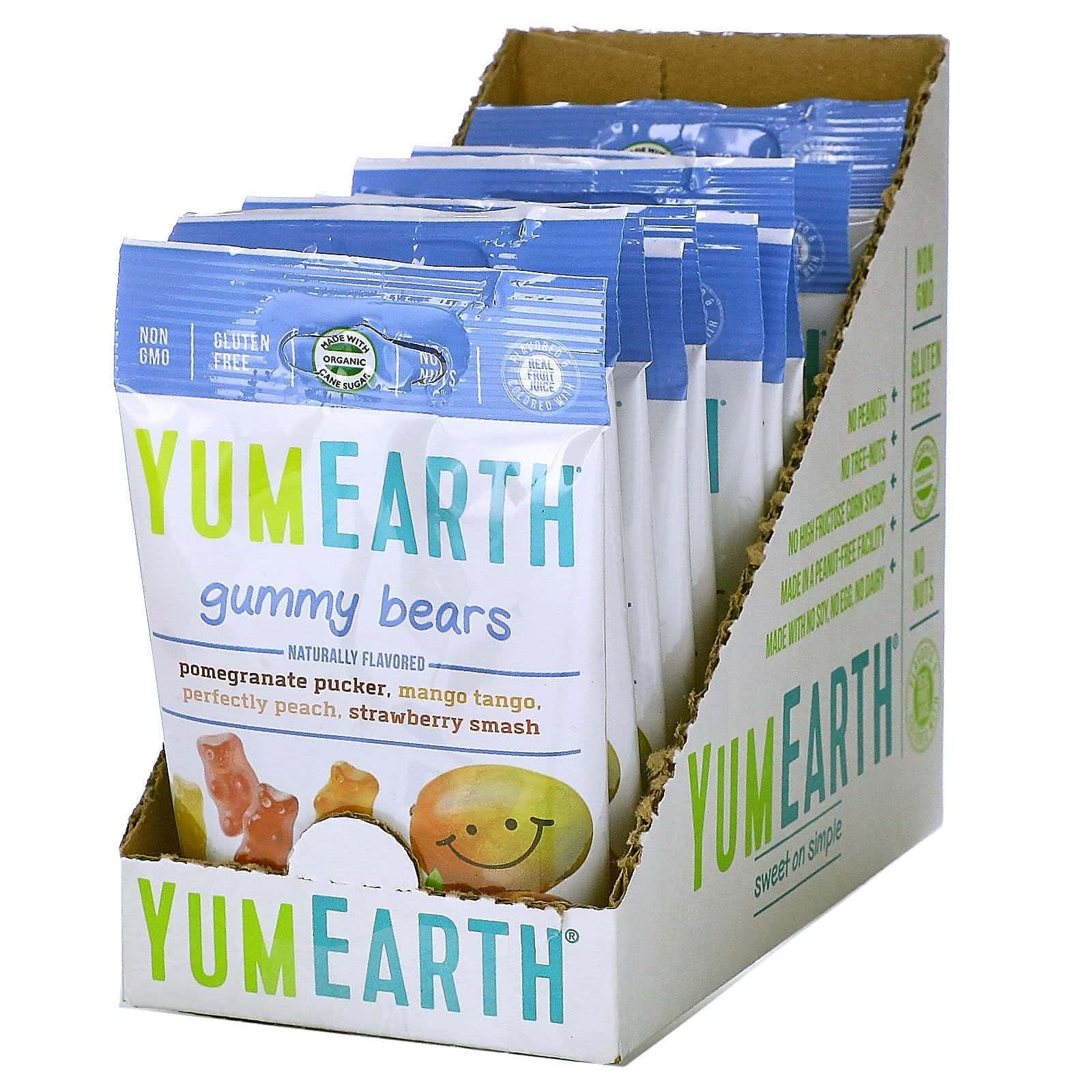 YumEarth, Gummy Bears, Sabores surtidos, 12 empaques, 2.5 oz (71 g) c/u