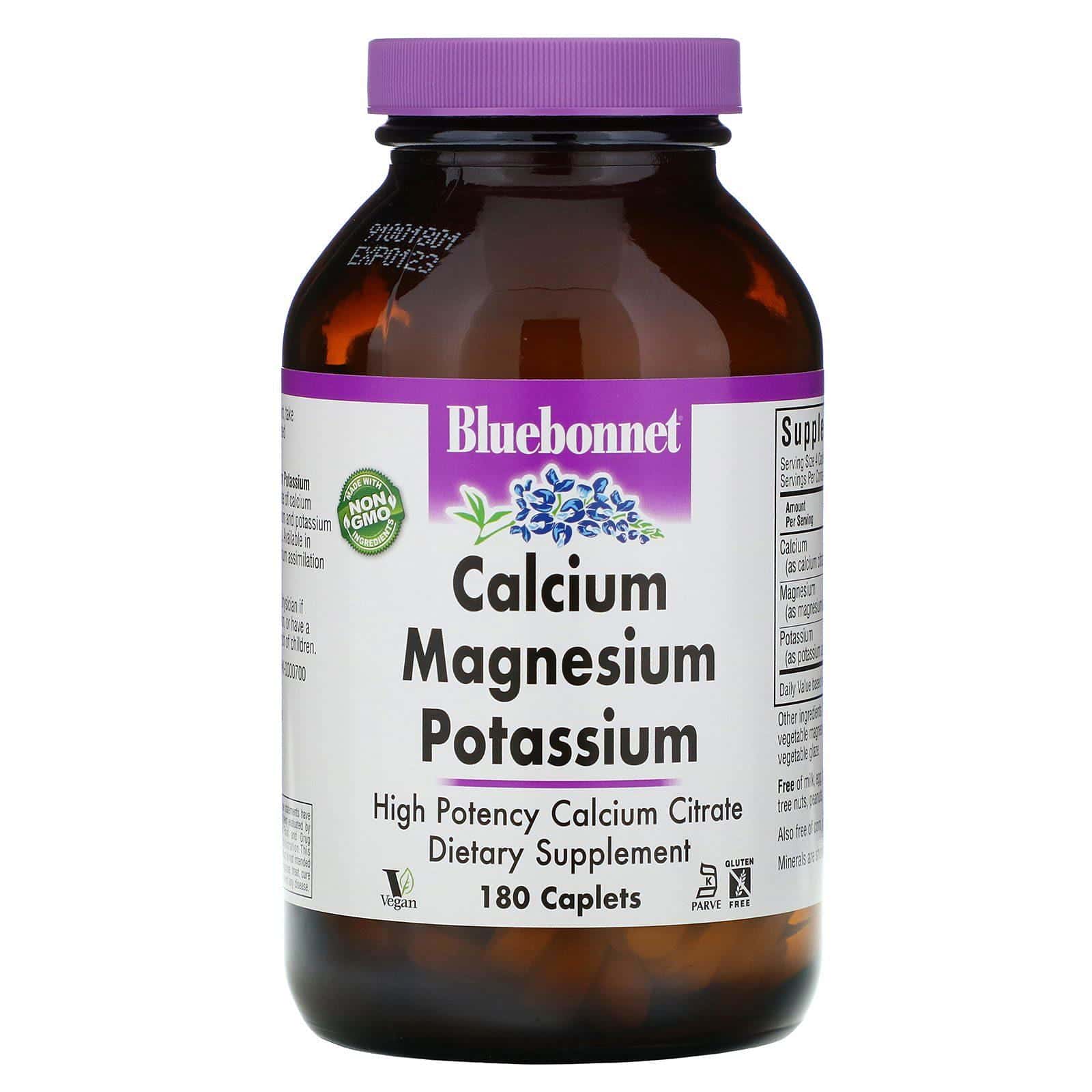 Bluebonnet Nutrition, Potasio Calcio Magnesio, 180 cápsulas