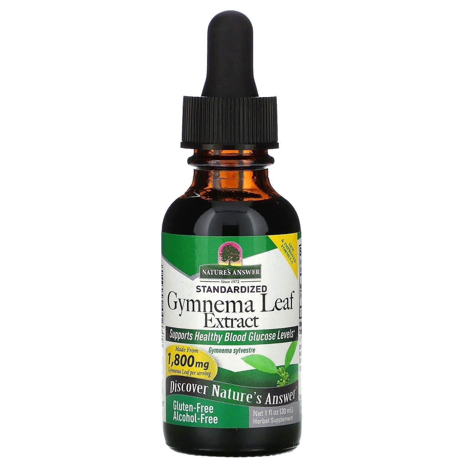 Nature's Answer, Standardized Gymnema Leaf Extract, Alcohol-Free, 1,800 mg, 1 fl oz (30 ml)