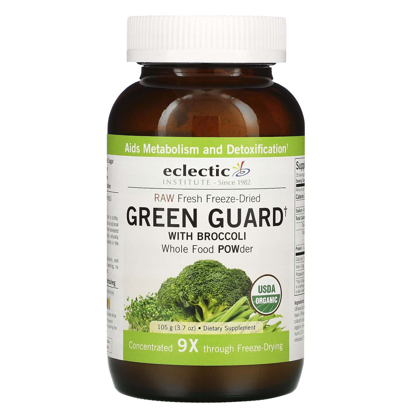 Eclectic Institute, Guardián verde con brócoli, alimento integral POW-der, 105 g (3,7 oz)