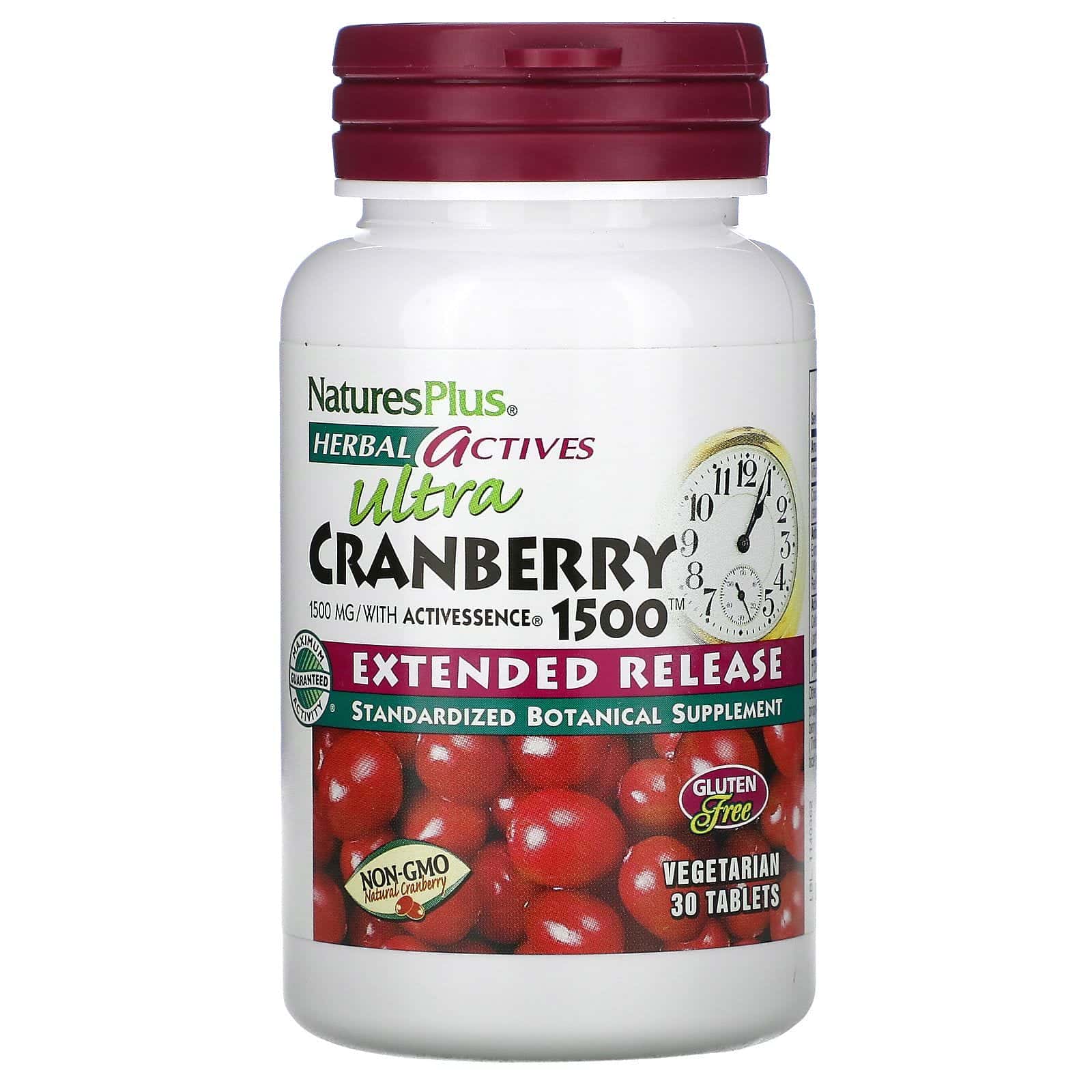 Nature's Plus, Activos herbarios, Ultra Cranberry 1500, 1500 mcg, 30 comprimidos