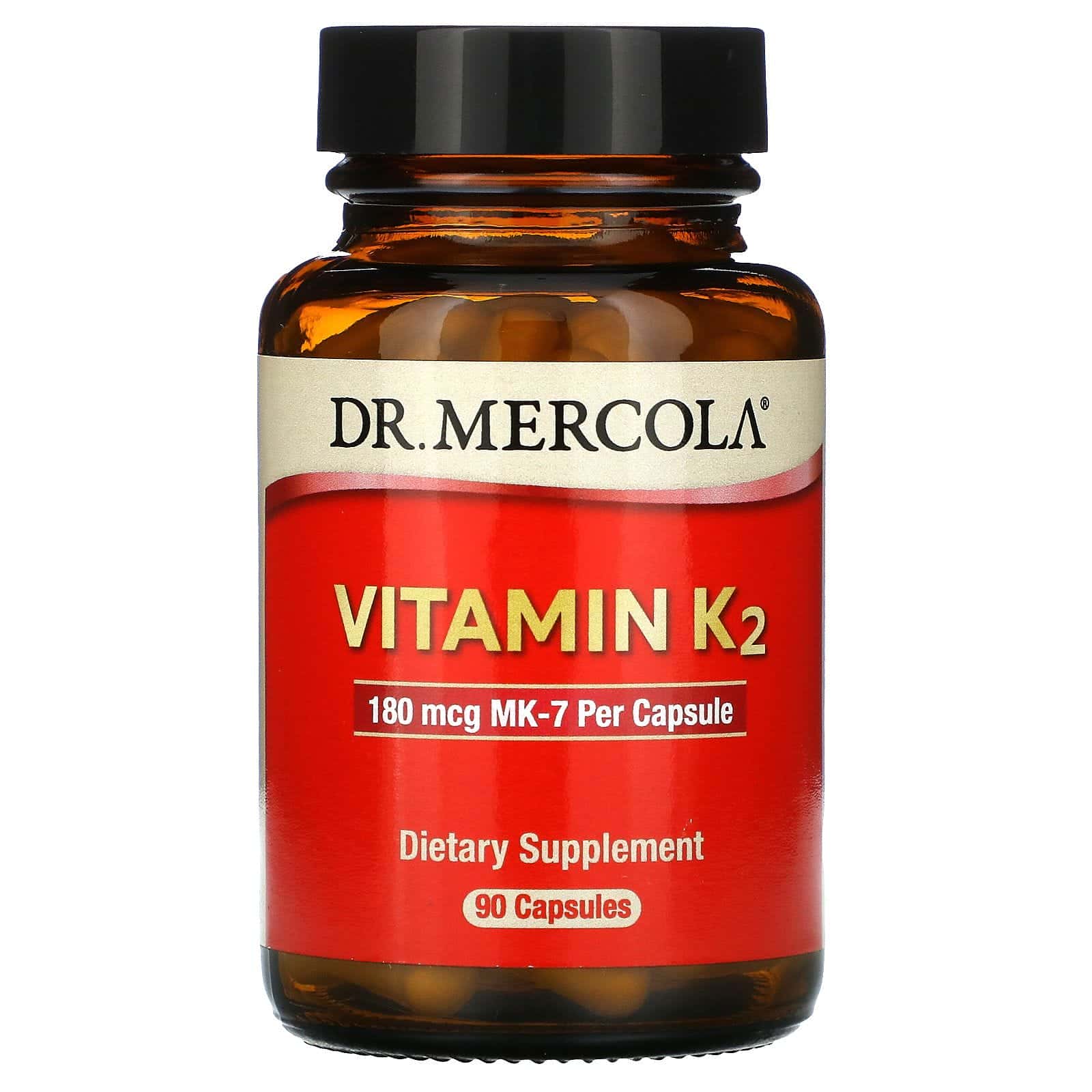 Dr. Mercola, Vitamina K2, 180 mcg, 90 cápsulas