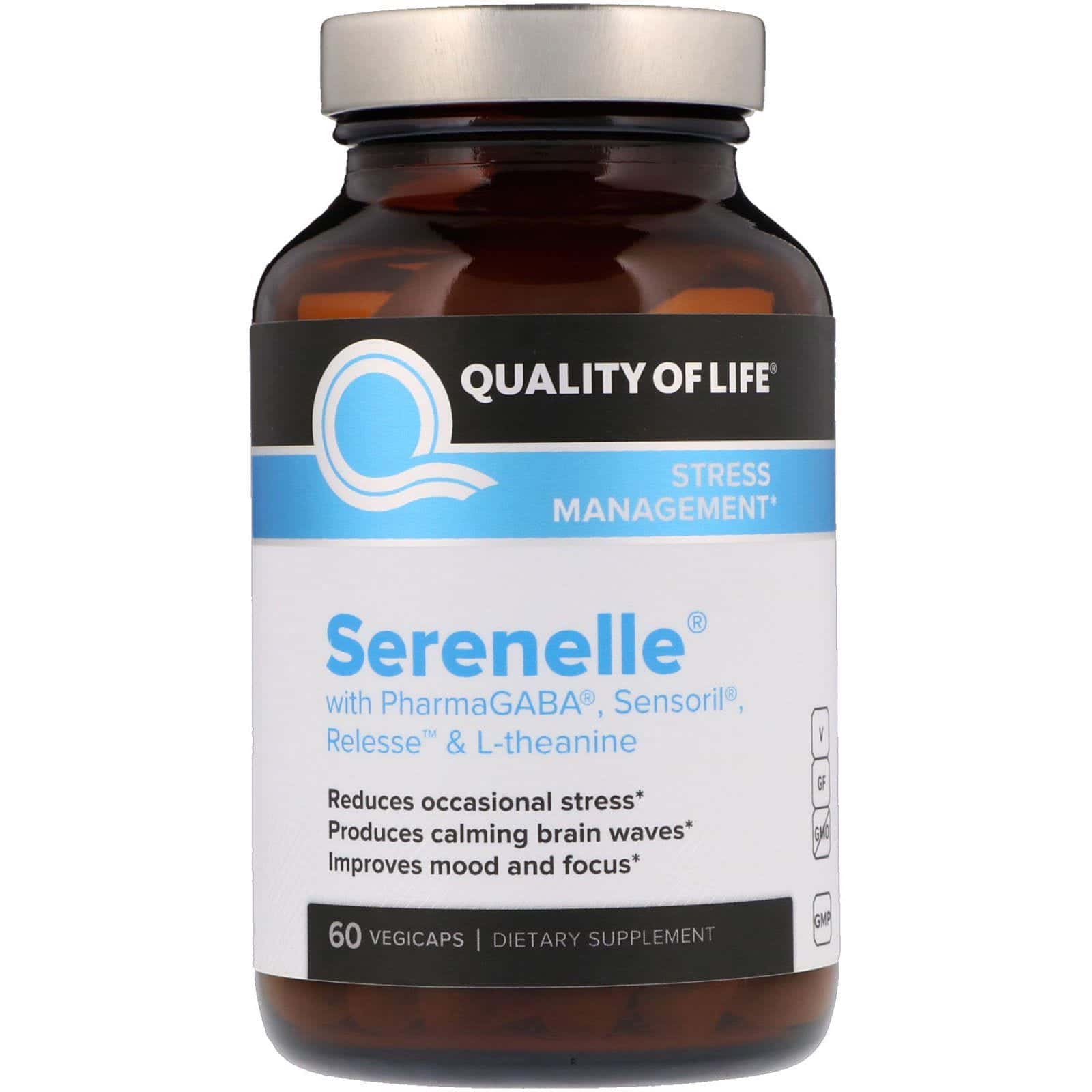 Quality of Life Labs, Serenelle, Manejo del Estrés, 60 Cápsulas Vegetales