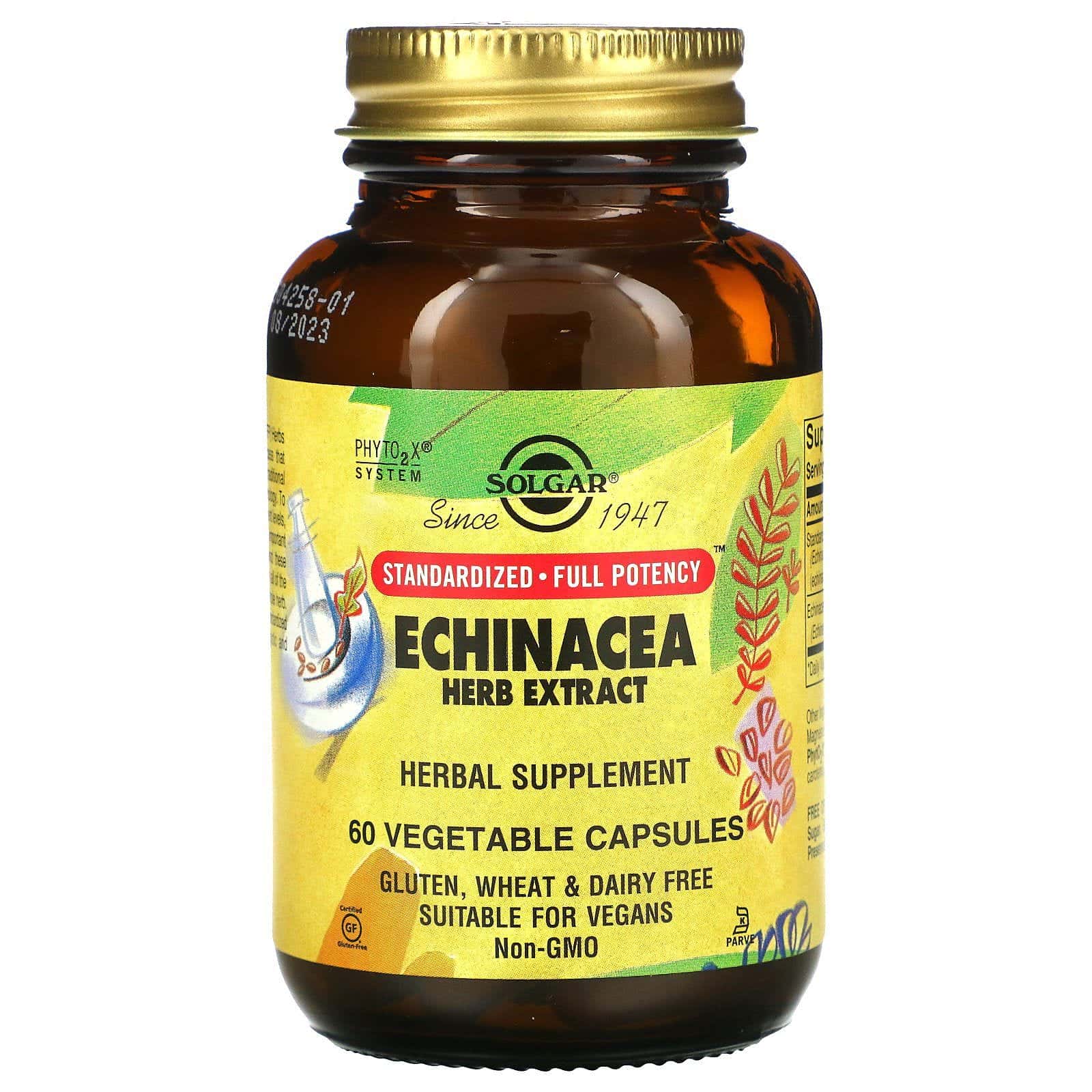 Solgar, Echinacea Herb Extract, 60 Vegetable Capsules