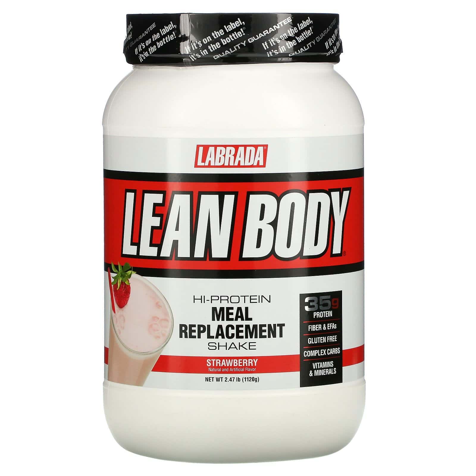 Labrada Nutrition, Cuerpo esbelto, batido de remplazo de comidas, frutilla, 1120 g (2,47 lbs)