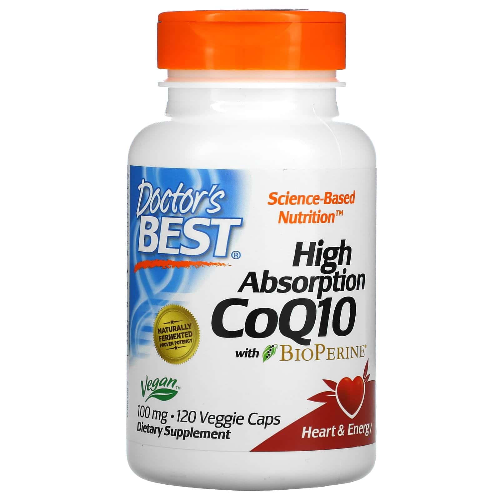 Doctor's Best, CoQ10 de alta absorción con BioPerine, 100 mg, 120 cápsulas vegetales