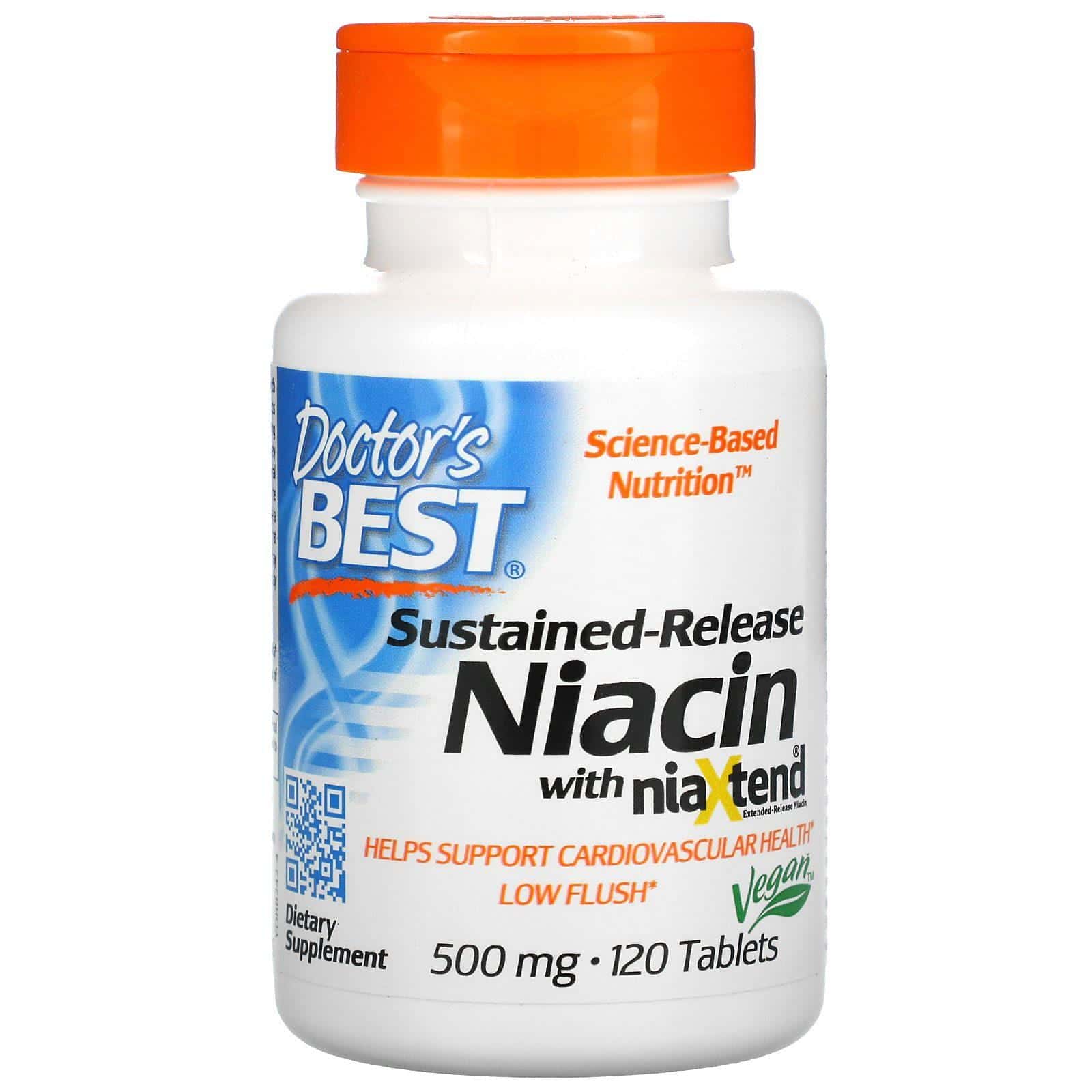 Doctor's Best, Niacian de liberación sostenida con niaXtend, 500 mg, 120 comprimidos