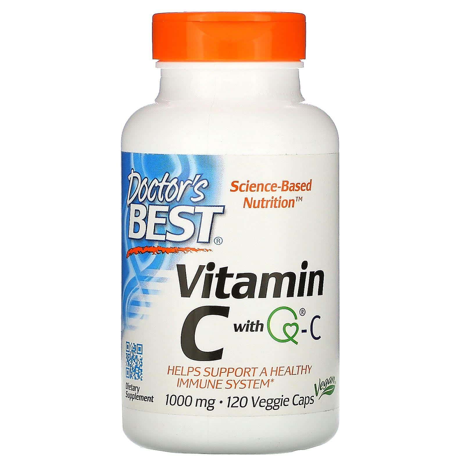 Doctor's Best, Vitamina C con Q-C, 1000 mg, 120 cápsulas veganas