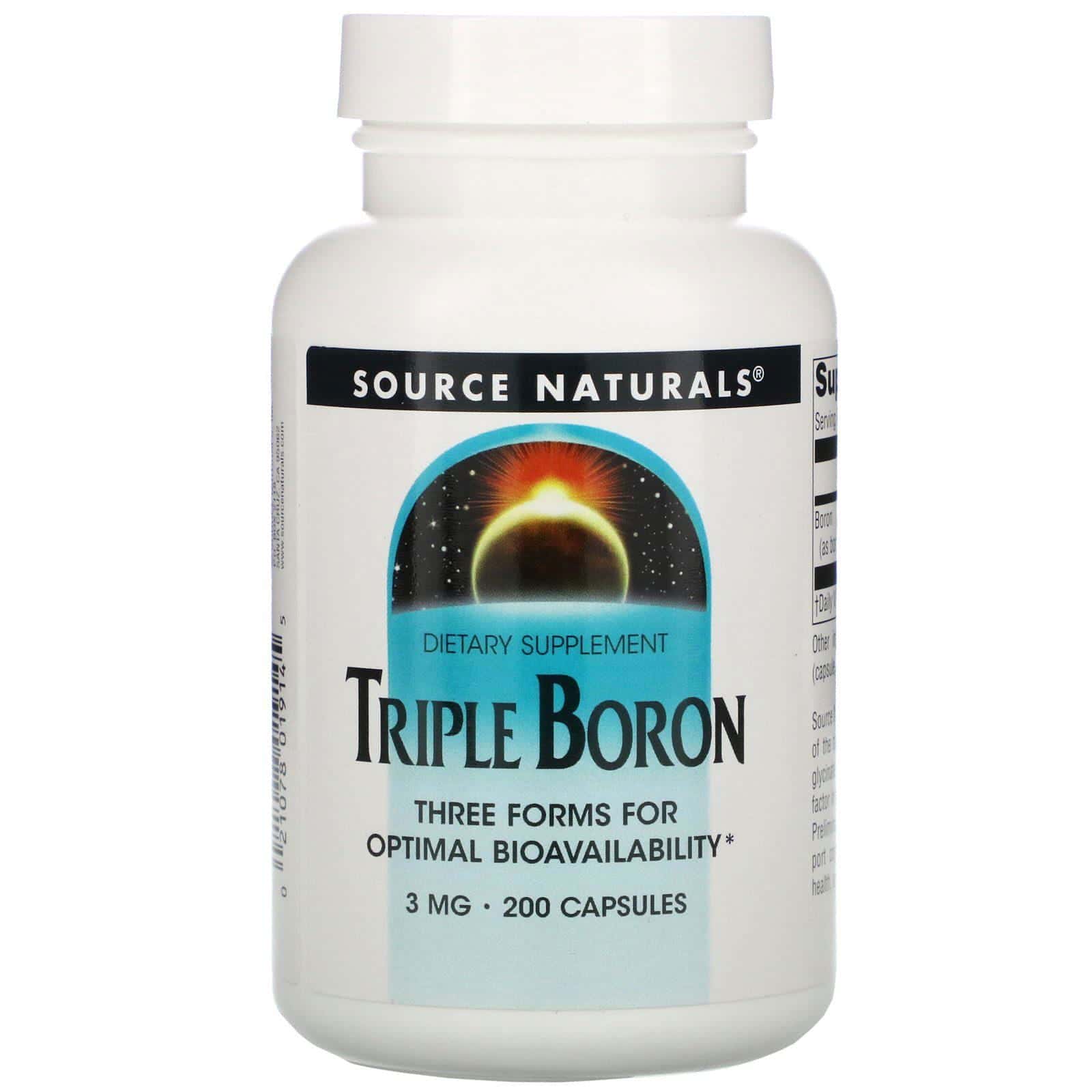 Source Naturals, Triple Boron, 3 mg, 200 Cápsulas