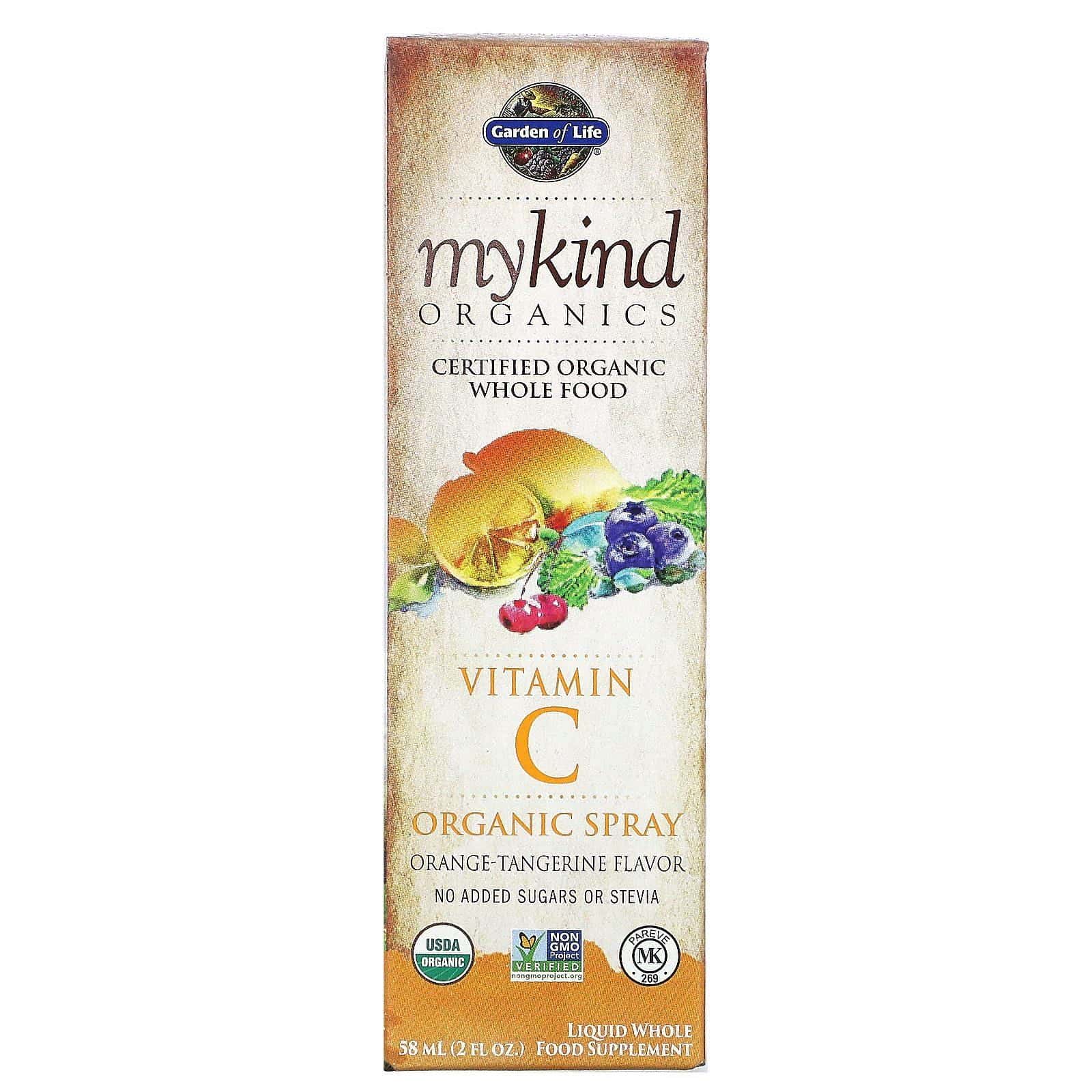 Garden of Life, MyKind Organics, Spray orgánico con vitamina C, Mandarina, 58 ml (2 oz. líq.)