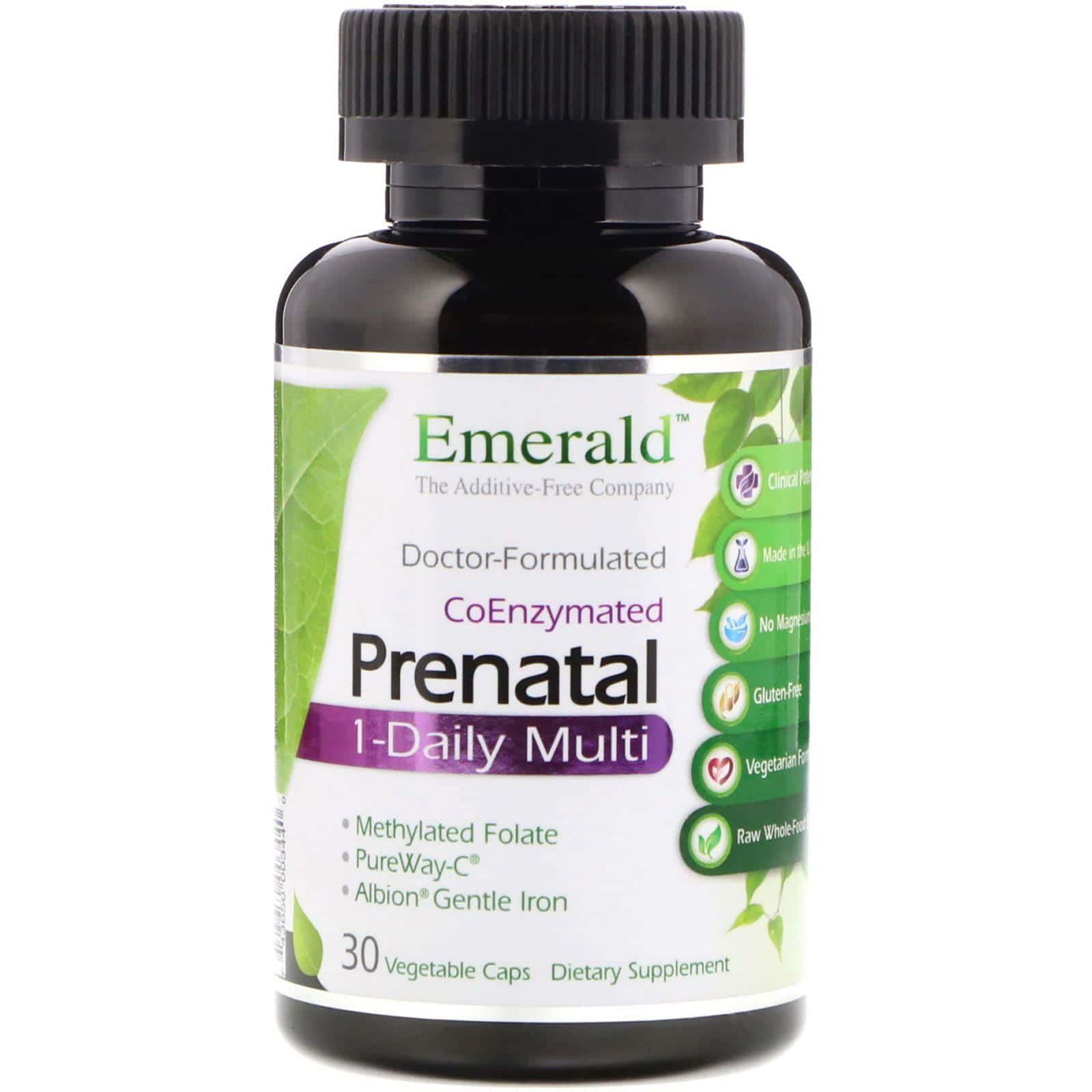 Emerald Laboratories, Coenzima Prenatal Multivitamínica 1 al día , 30 cápsulas vegetales