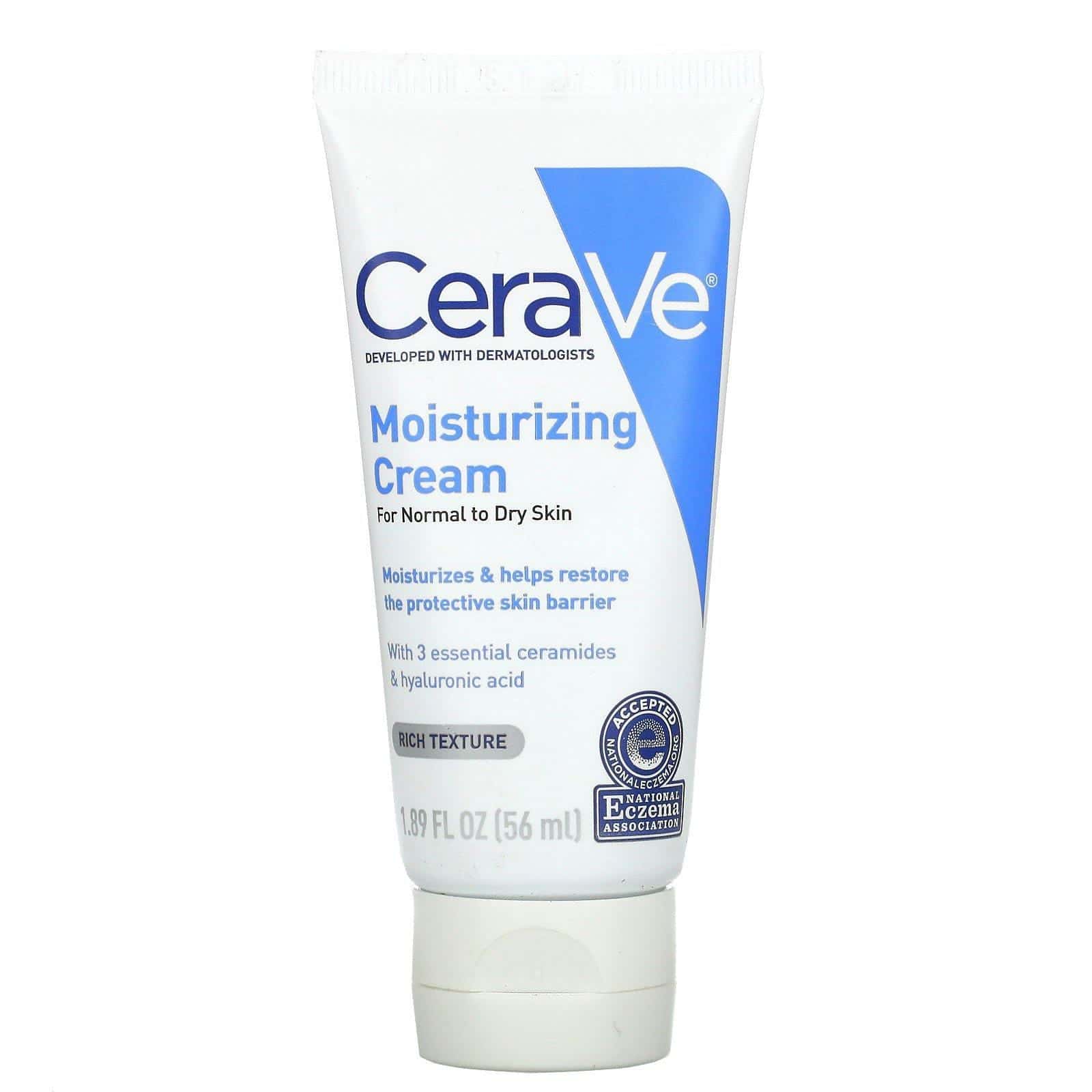 CeraVe, Crema humectante, para piel normal a seca, 56 ml (1,89 oz. líq.)