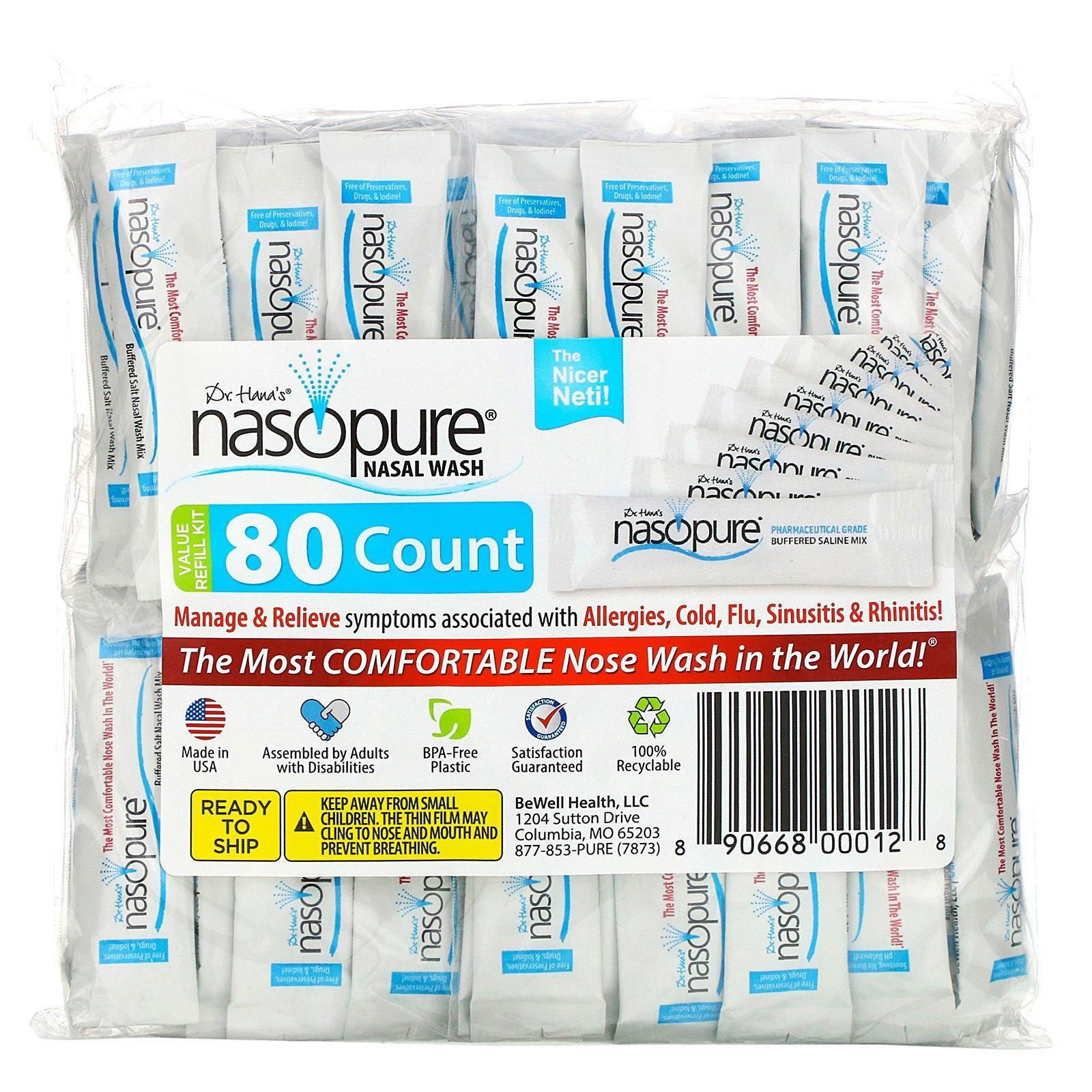 Nasopure, Nasal Wash, Value Refill Kit, 80 Count