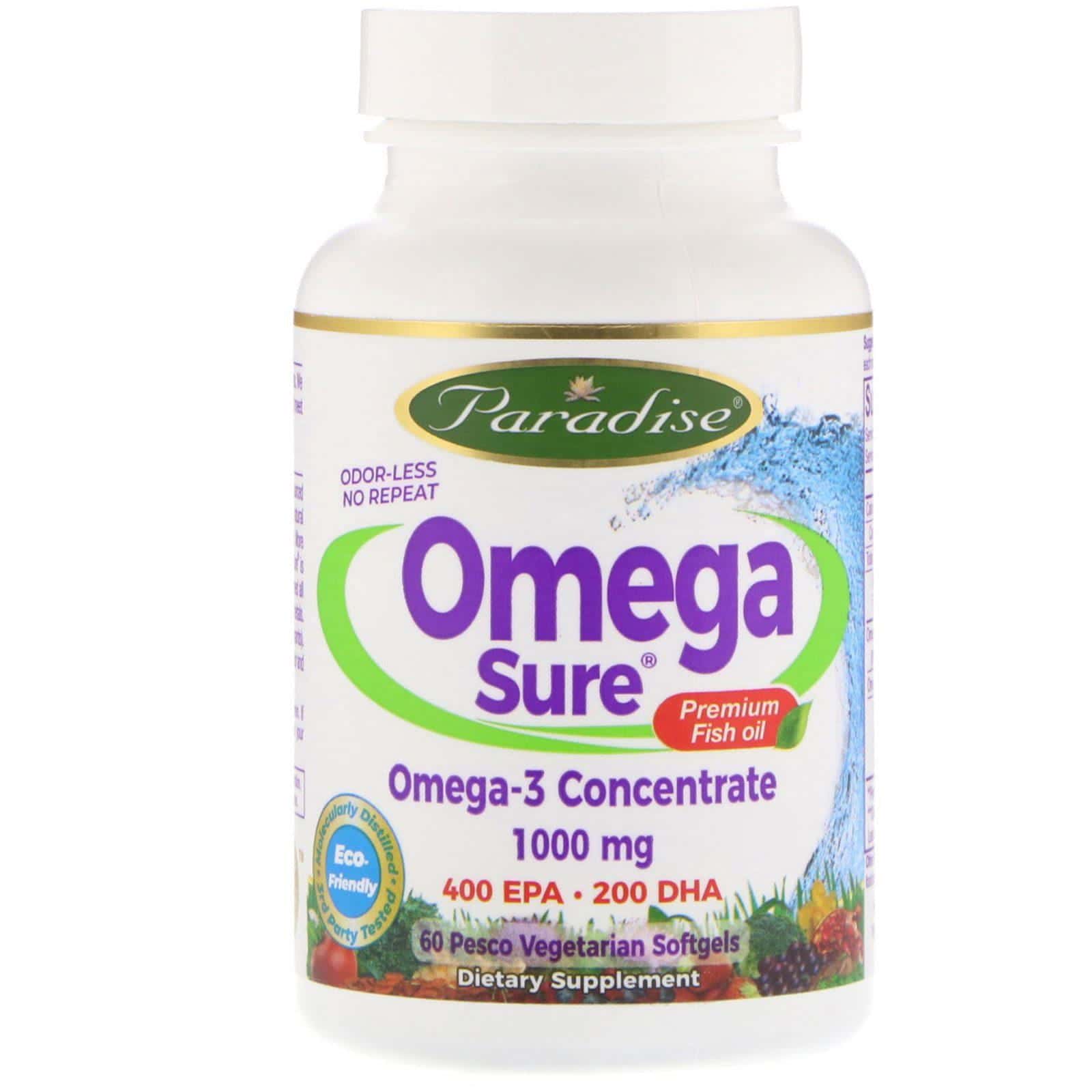 Paradise Herbs, Omega-3, 1000 mg, 60 Geles Vegetales Líquidos