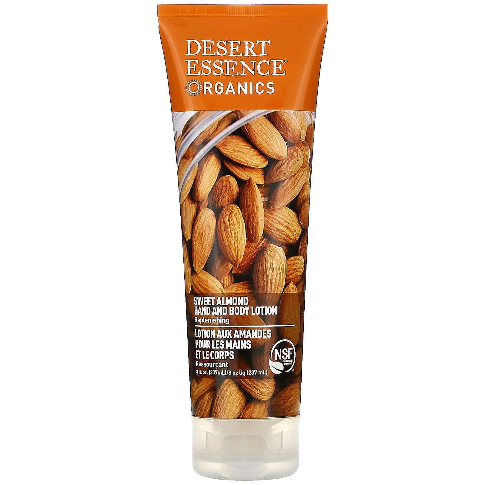 Desert Essence, Organics, loción corporal y para manos, almendra, 8 fl oz (237 ml)
