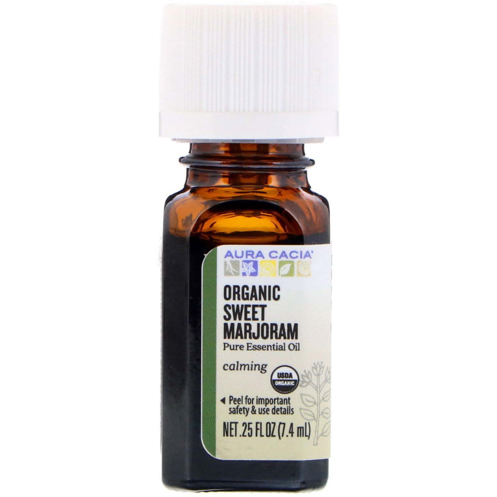Aura Cacia, Orgánico, Mejorana, Dulce, 0.25 fl oz (7.4 ml)