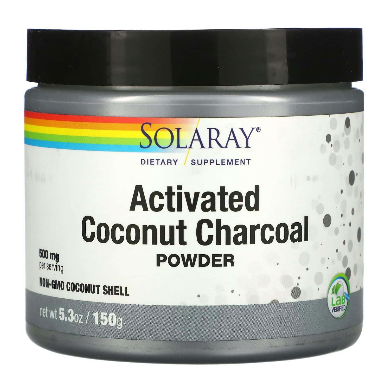 Solaray, Carbón activado de coco en polvo, 500 mg, 150 g (5,3 oz)