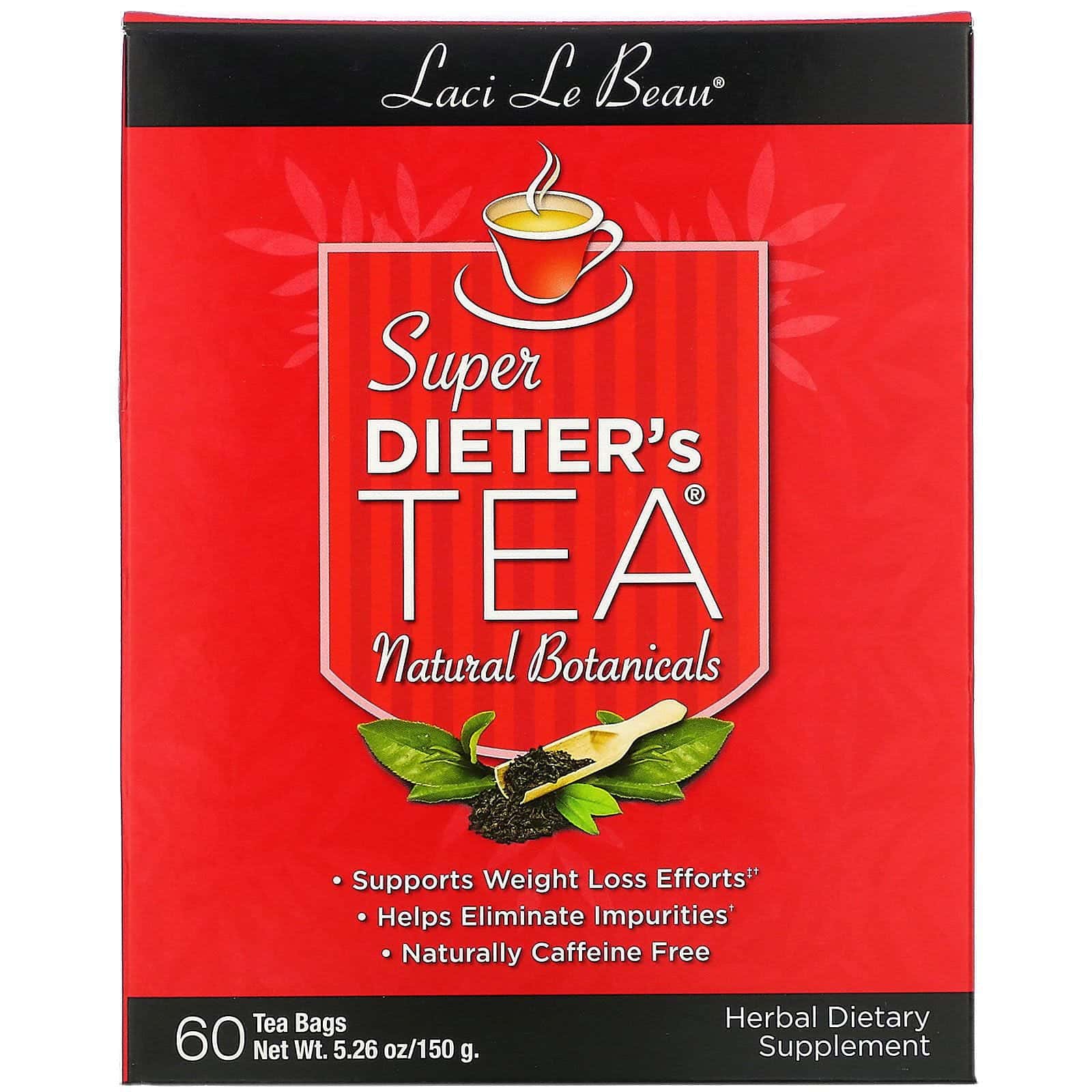 Natrol, Laci Le Beau, Súper Té de Dieter, Botánica Natural, 60 bolsitas de té, 5.26 oz (150 g)