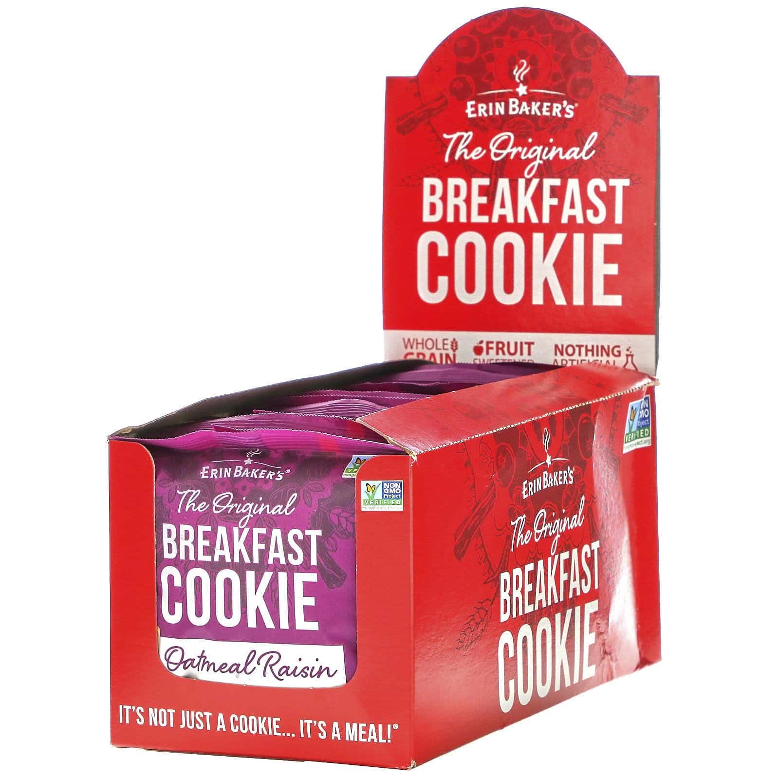 Erin Baker's, The Original Breakfast Cookie, Oatmeal Raisin, 12 Cookies, 3 oz (85 g) Each