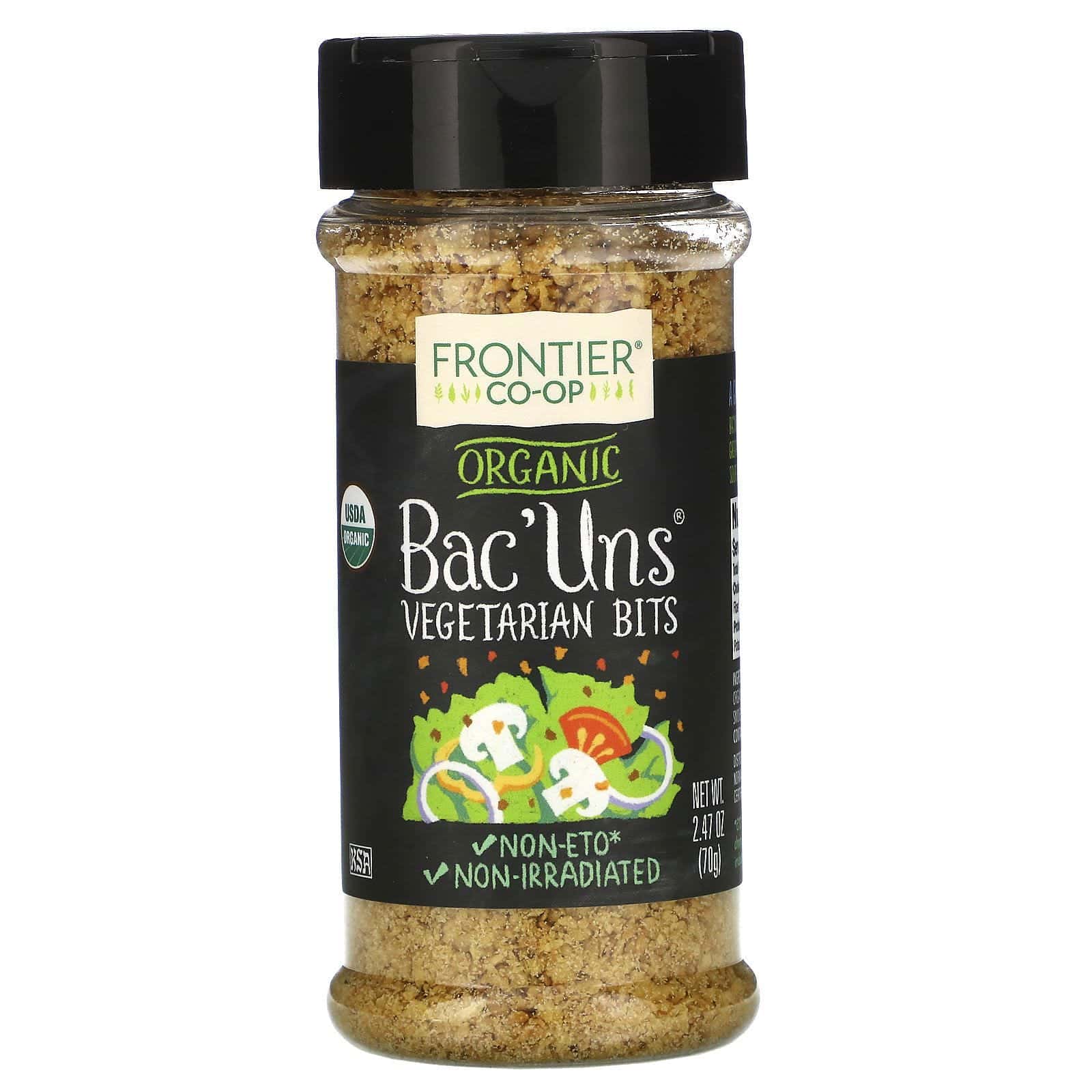 Frontier Natural Products, Organic Bac'Uns, trocitos vegetarianos, 2.47 oz (70 g)