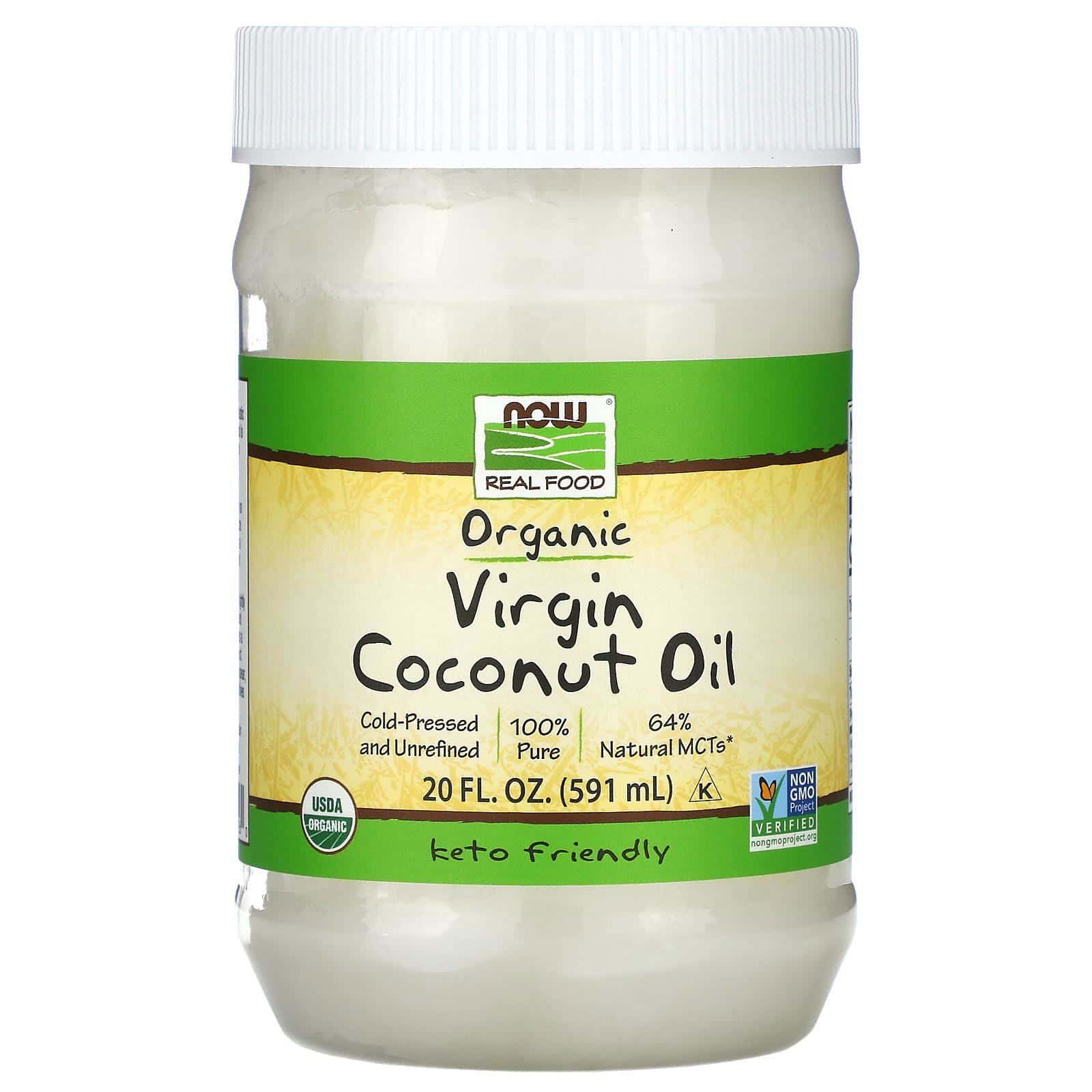 Now Foods, Real Food, Aceite de coco virgen orgánico, 591 ml (20 oz. líq.)